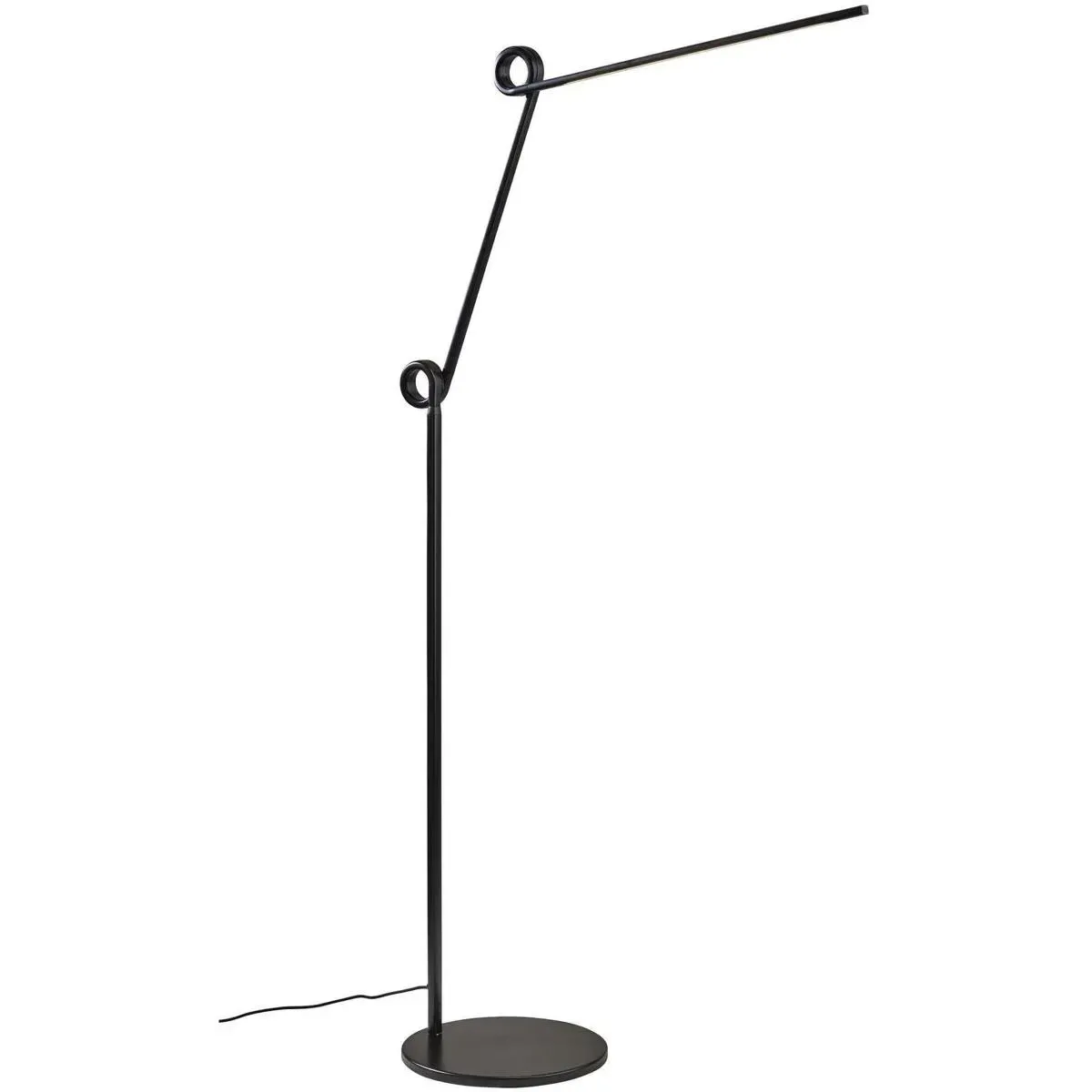 Adesso Knot Floor Lamp with Touch Switch - Black, Aluminum product