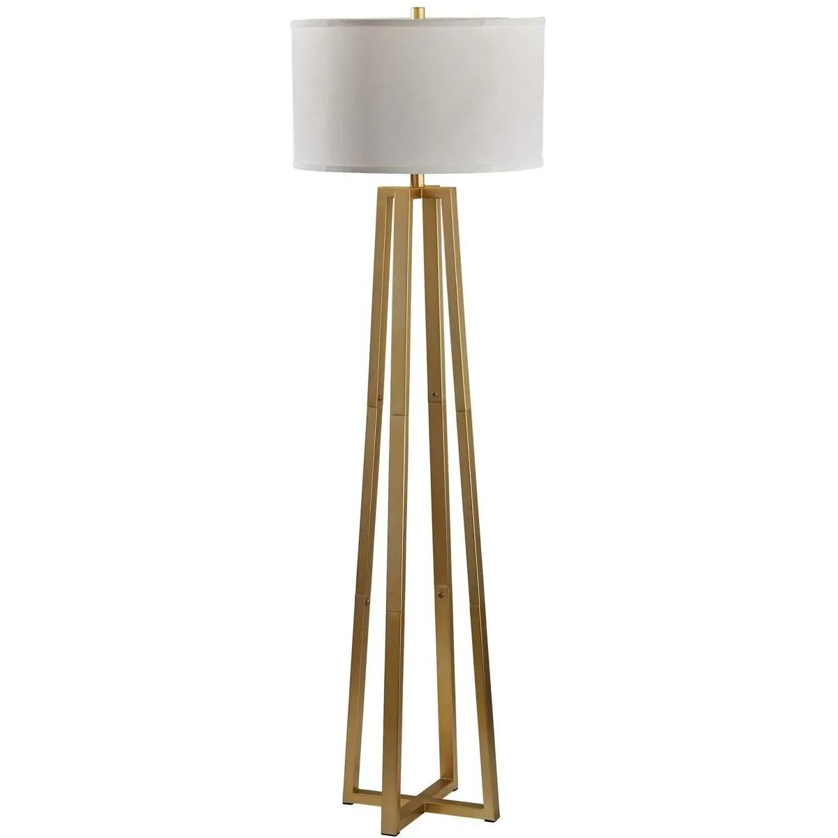 Adesso Oakley Floor Lamp - Antique Brass, White Linen product