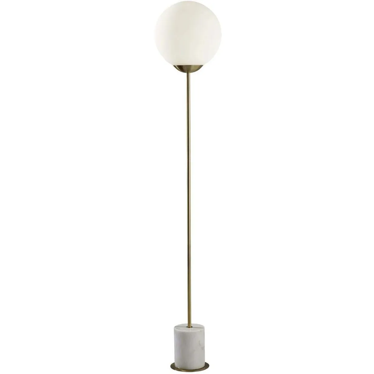 Adesso Terra Floor Lamp - Antique Brass, White Matte Glass product