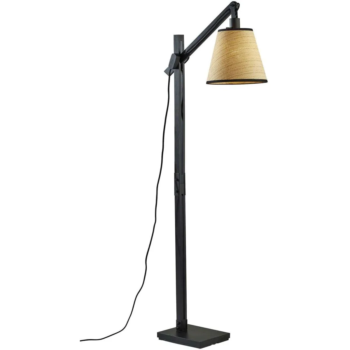 Adesso Walden 53 Inch Floor Lamp - Black, Metal and Wood product