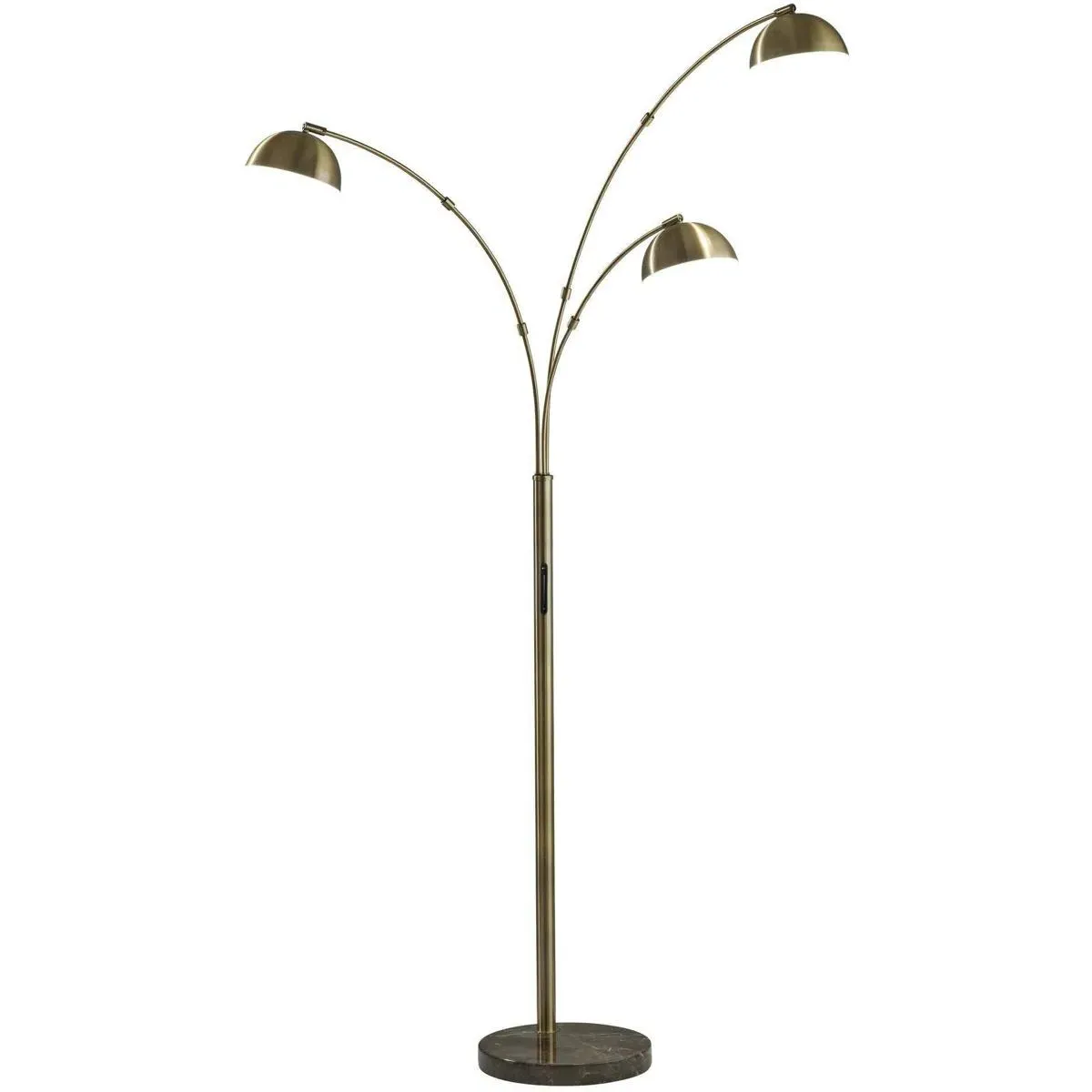 Bolton 3-Arm Arc Floor Lamp - Antique Brass, Metal product
