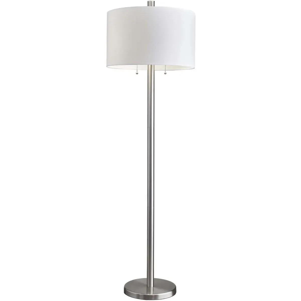 Boulevard 2-Light Floor Lamp with Pull-Chain - Satin Steel product