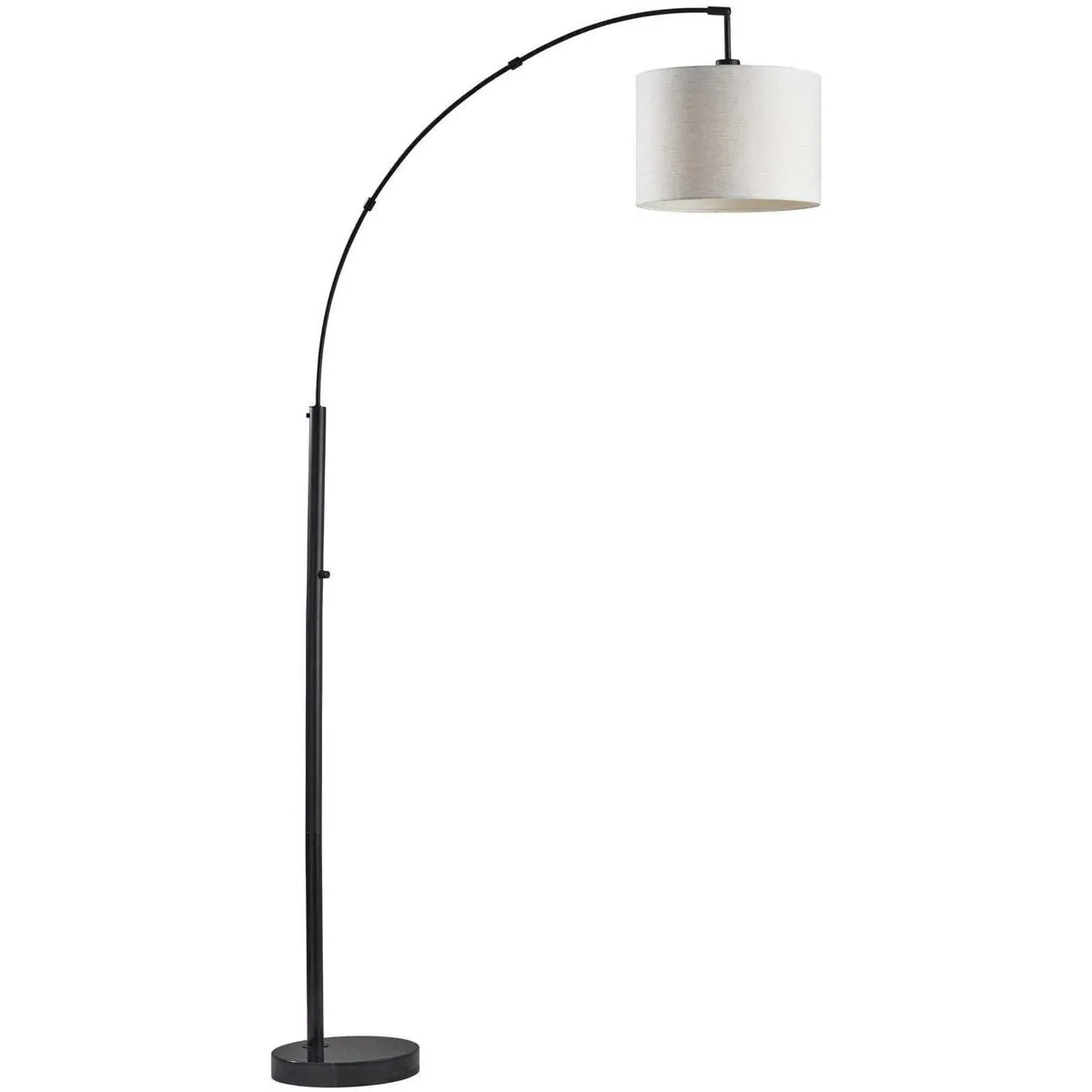 Bowery Arc Floor Lamp - Black, Taupe Textured Fabric product