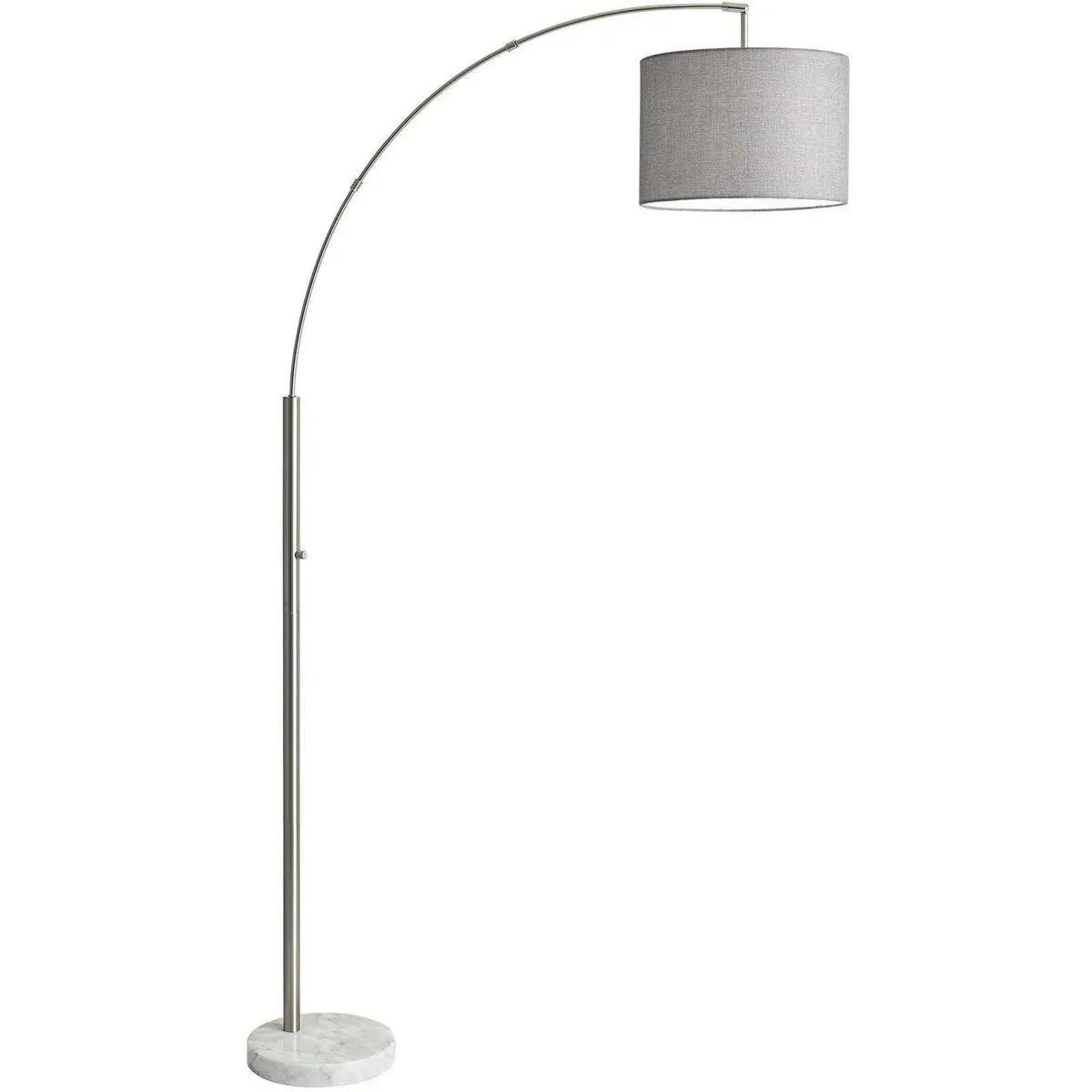 Bowery Arc Floor Lamp - Brushed Steel, Grey Linen product