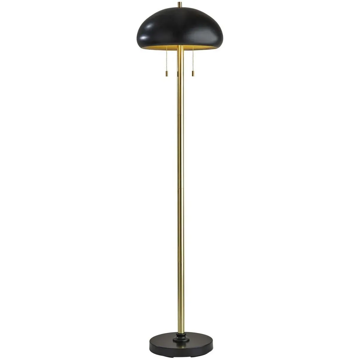 Cap 2-Light Floor Lamp with Pull Chain - Black, Antique Brass product