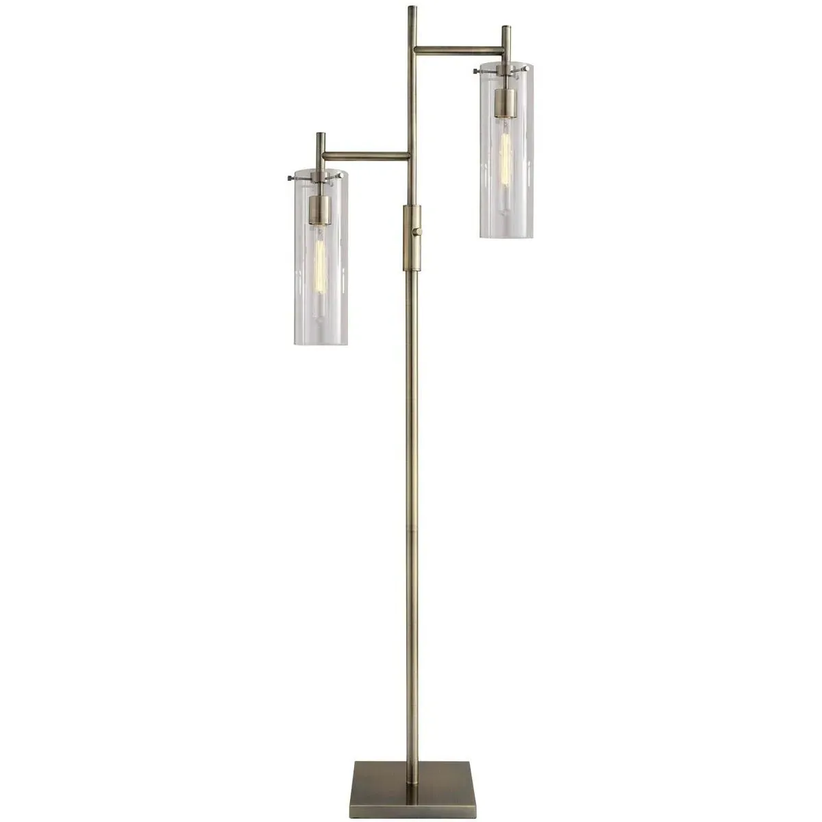 Dalton 2-Light Floor Lamp - Antique Brass, Metal product