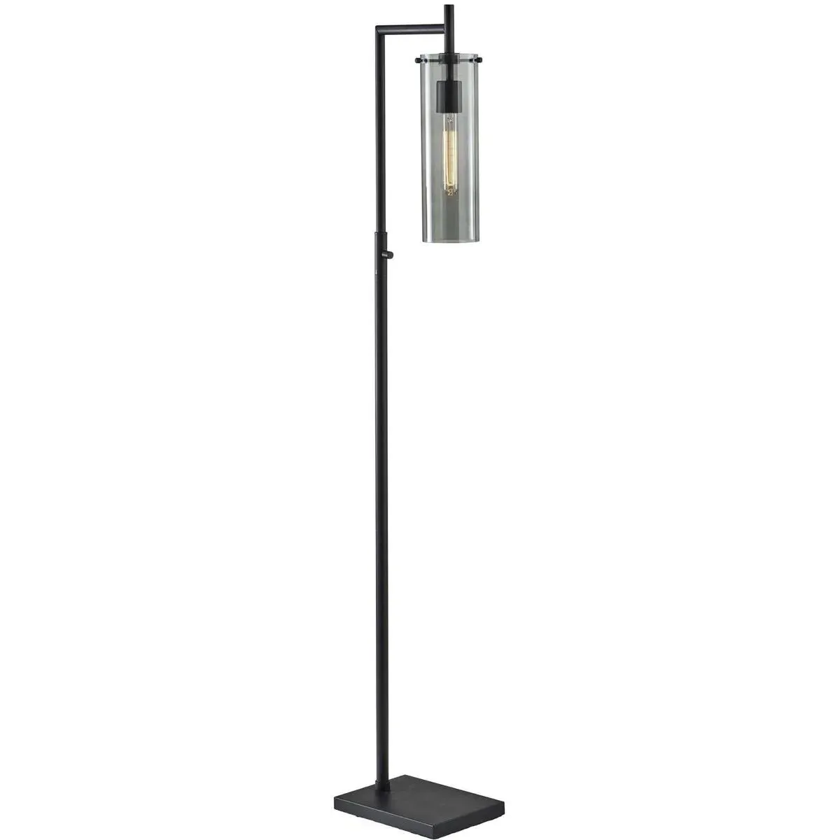 Dalton Floor Lamp with Rotary Switch - Black, Smoked Glass product