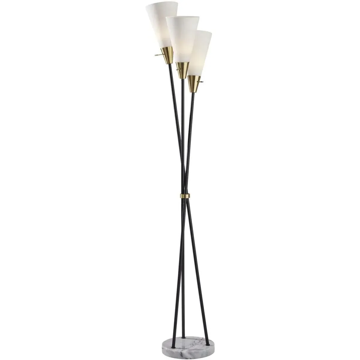 Dixon Torchiere Floor Lamp - Black, Antique Brass product