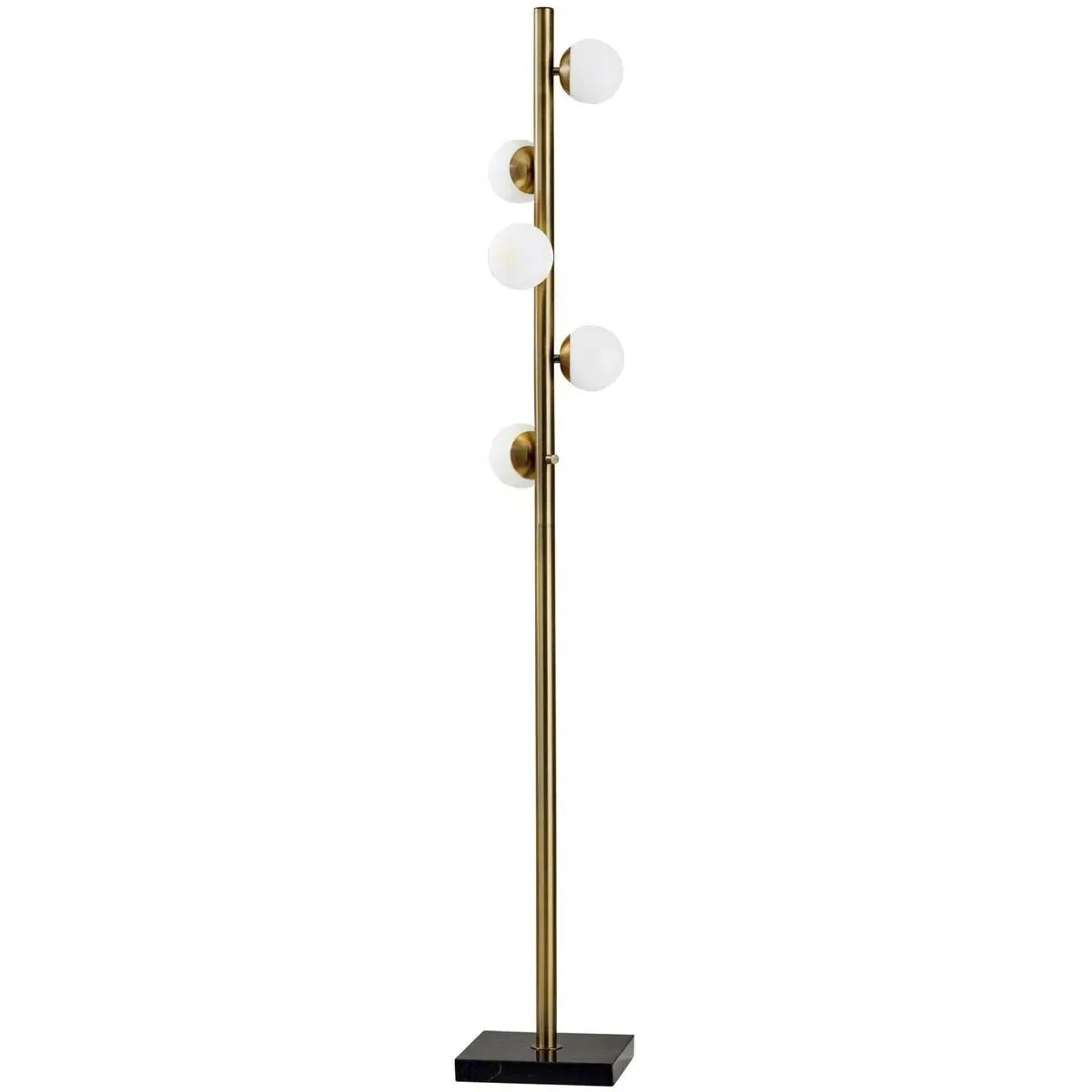 Doppler 5-Light Tree Floor Lamp - Antique Brass, Metal/Glass/Marble product