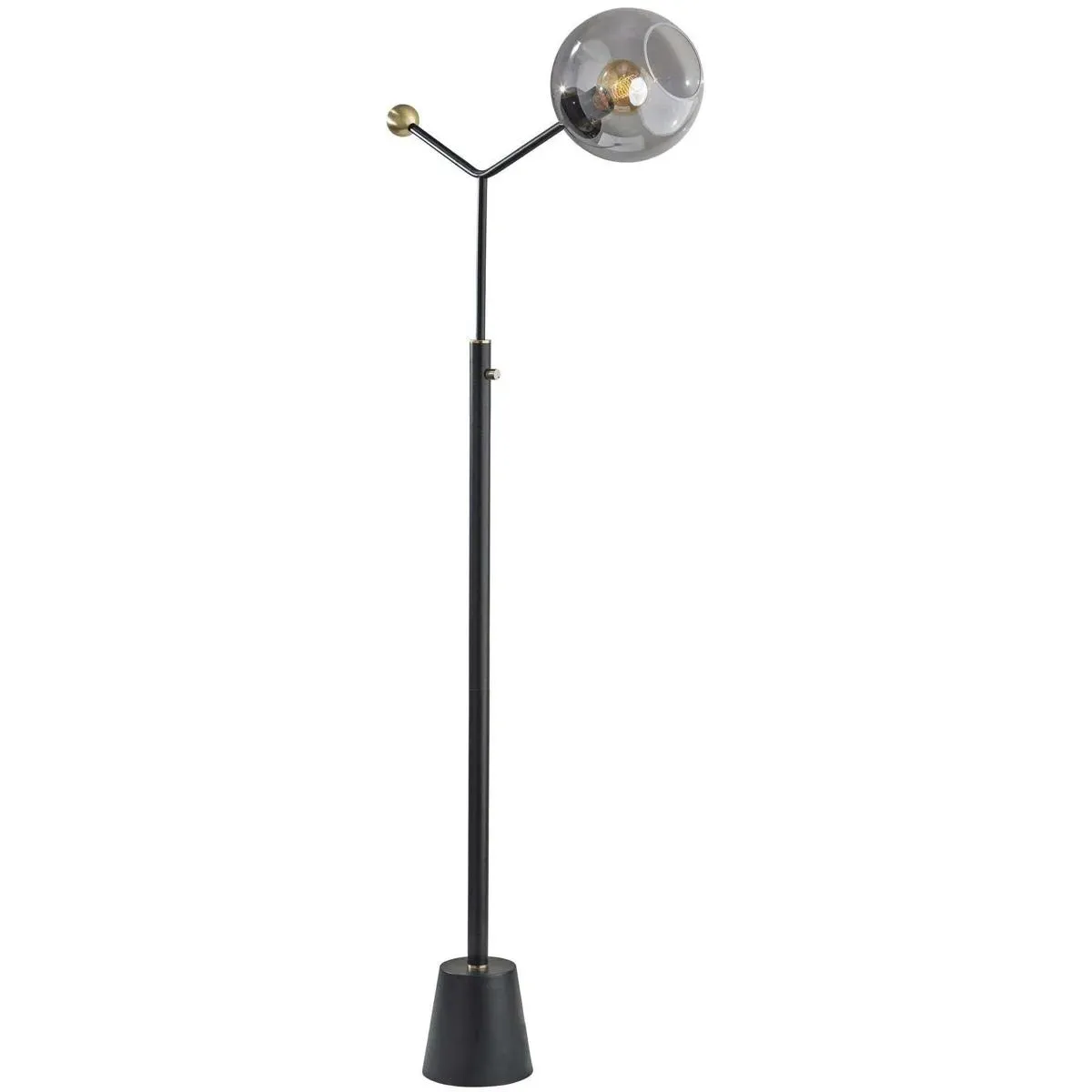 Dusk 62-Inch Floor Lamp with Rotary Switch - Black, Smoked Glass product