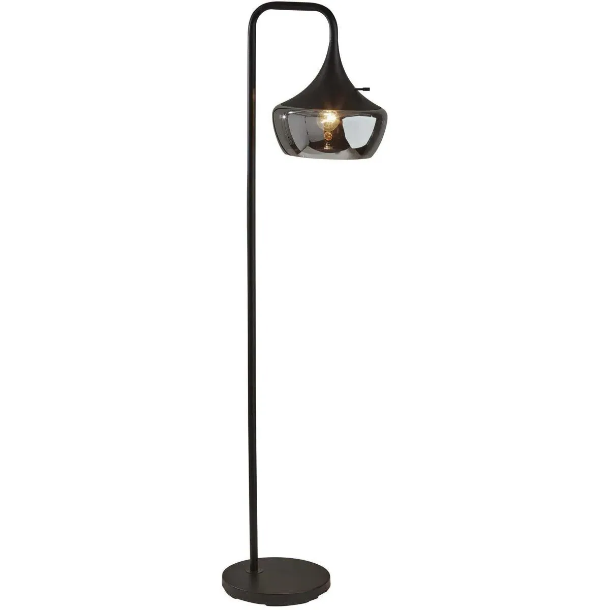 Eliza Floor Lamp with Smoked Glass Shade - Black product