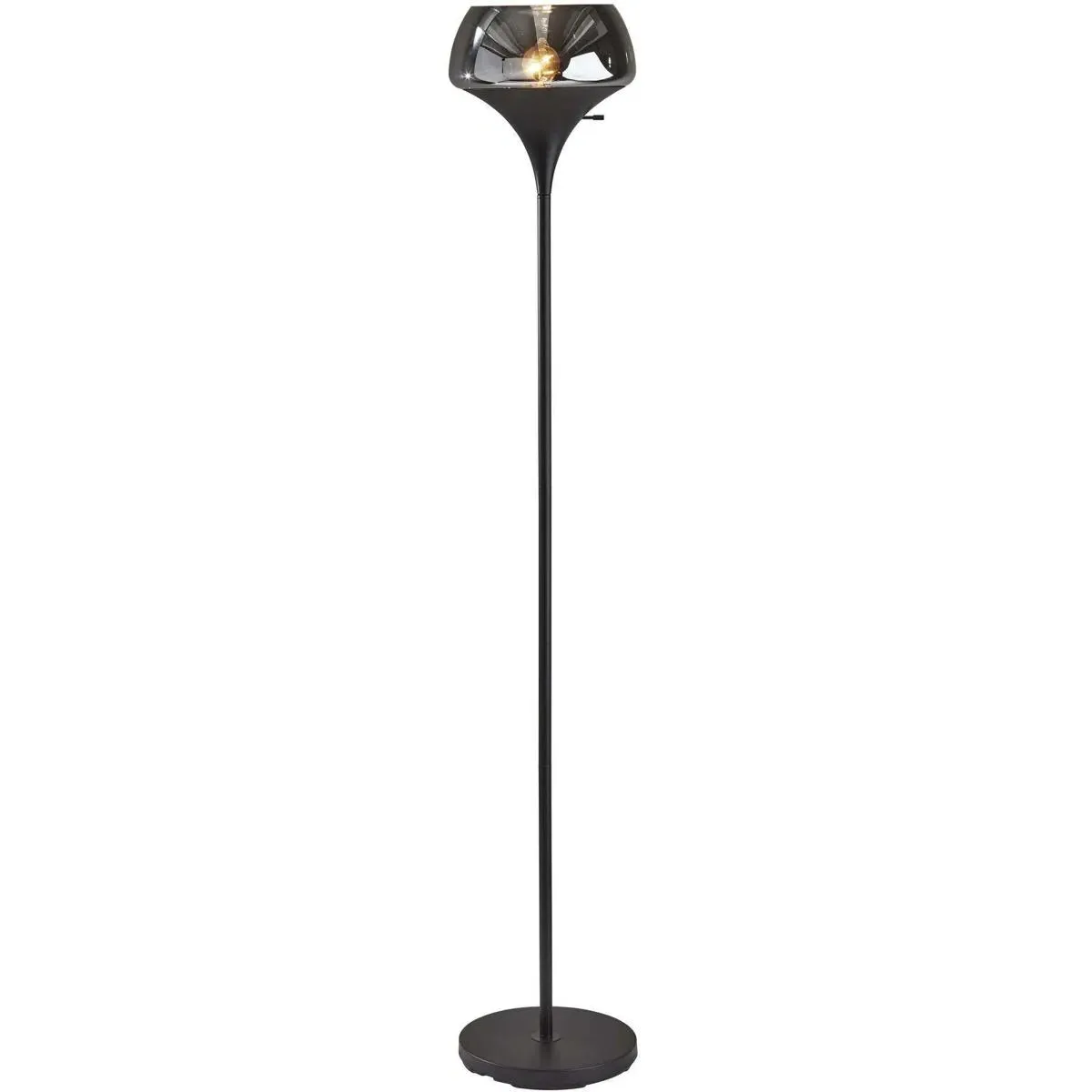Eliza Torchiere Floor Lamp - Black, Smoked Glass product