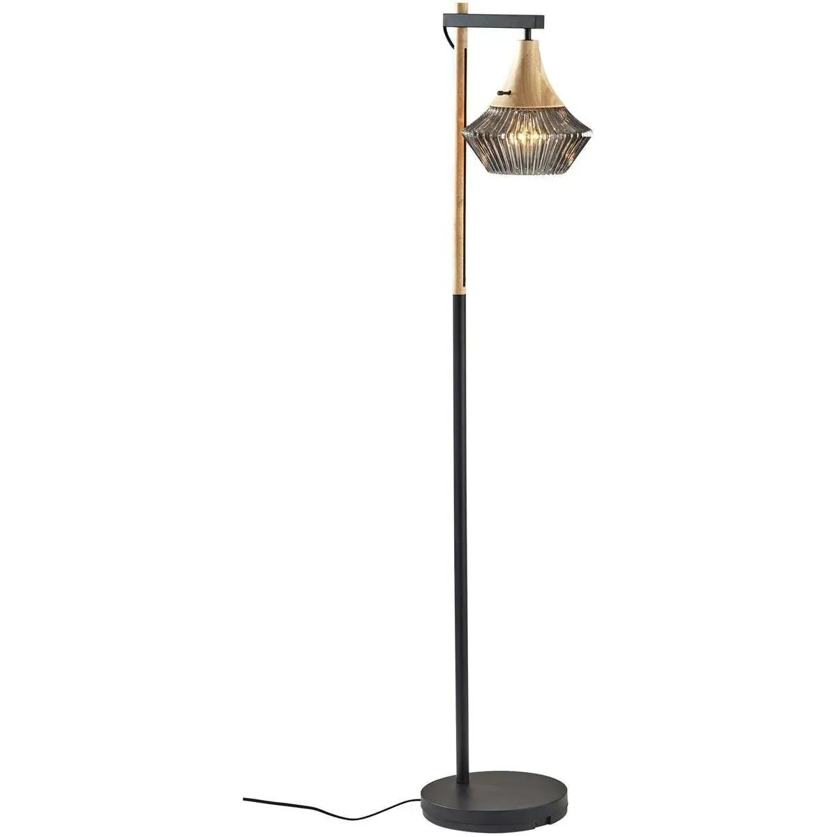 Elsie Floor Lamp - Black, Natural Wood product