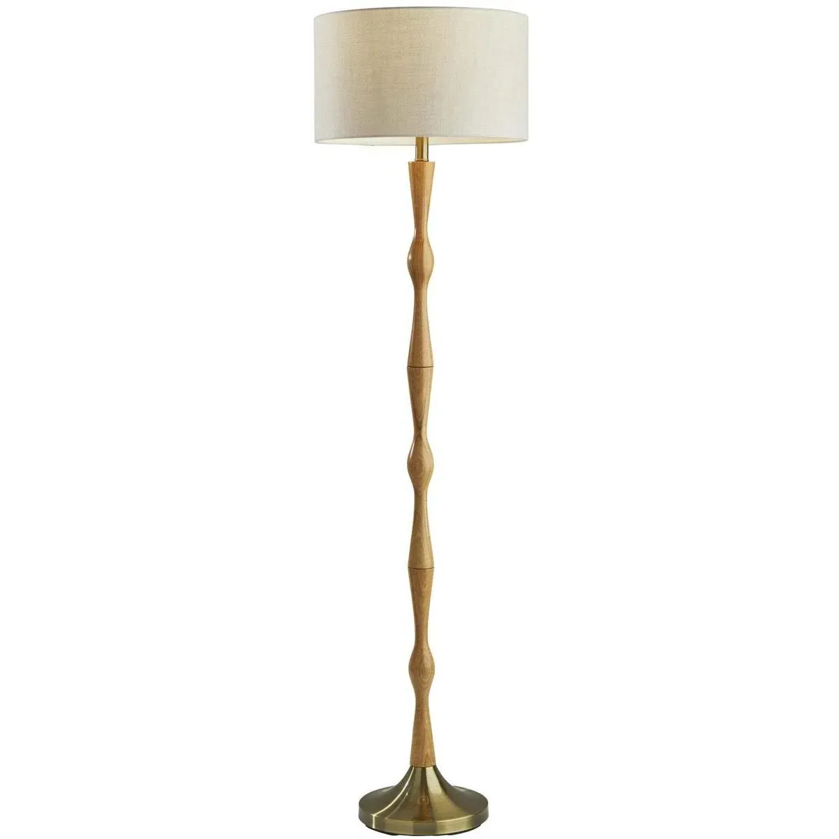 Eve Floor Lamp - Natural Oak Wood, Antique Brass product