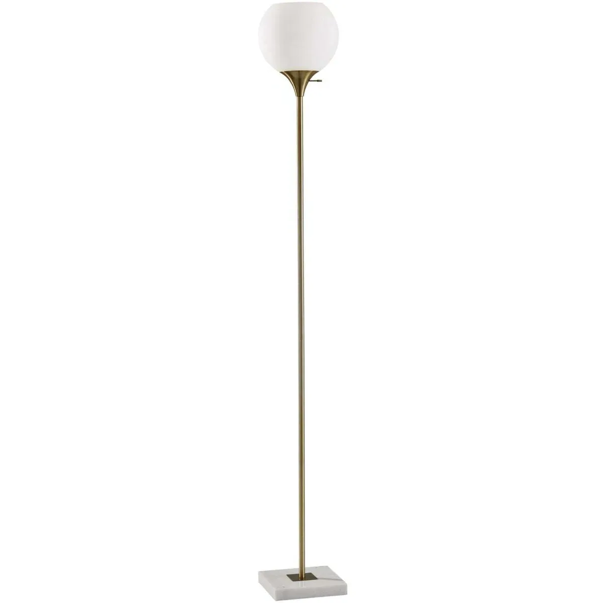 Fiona Torchiere Floor Lamp - Antique Brass, Metal/Marble product