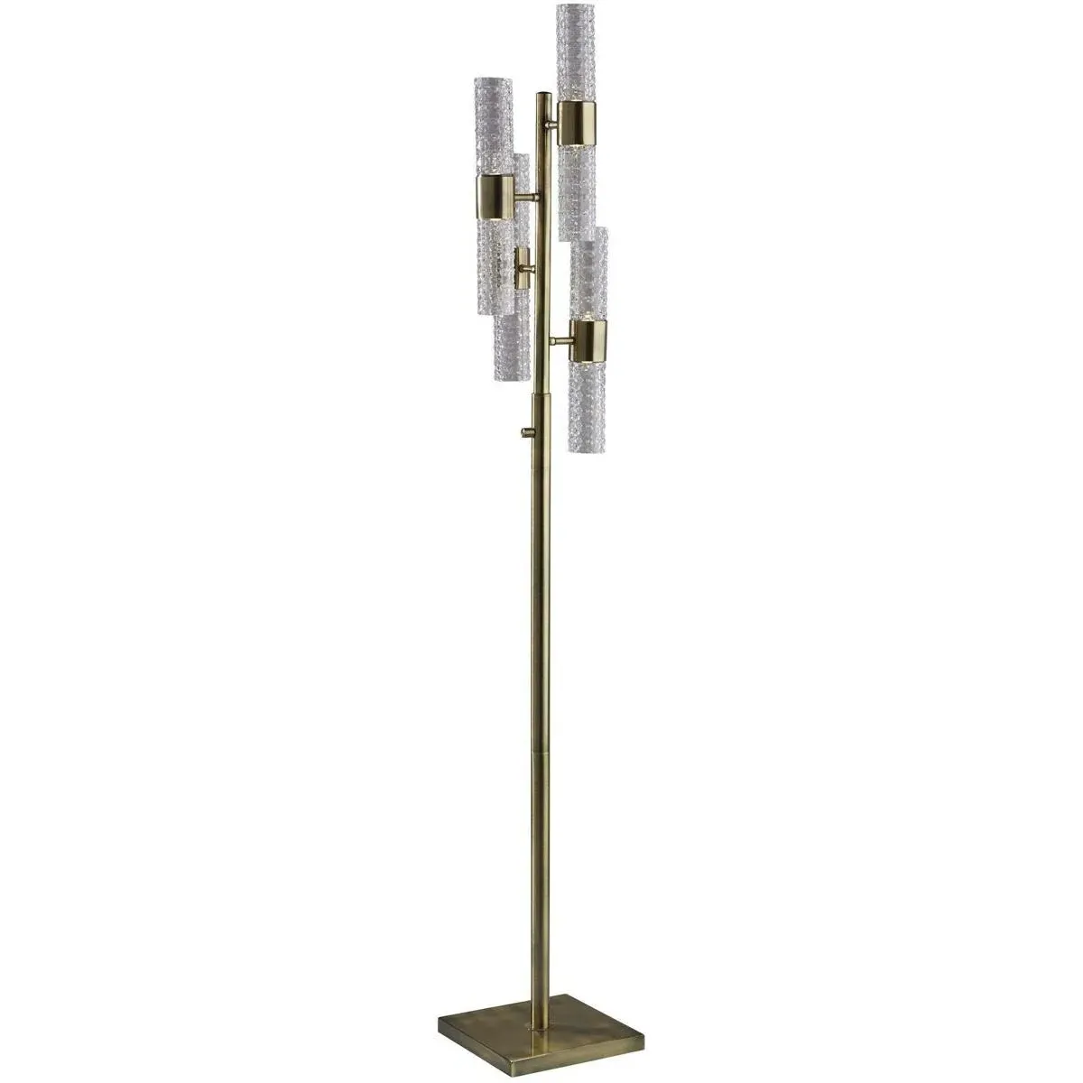Harriet Floor Lamp with Rotary Dimmer - Antique Brass, Glass product