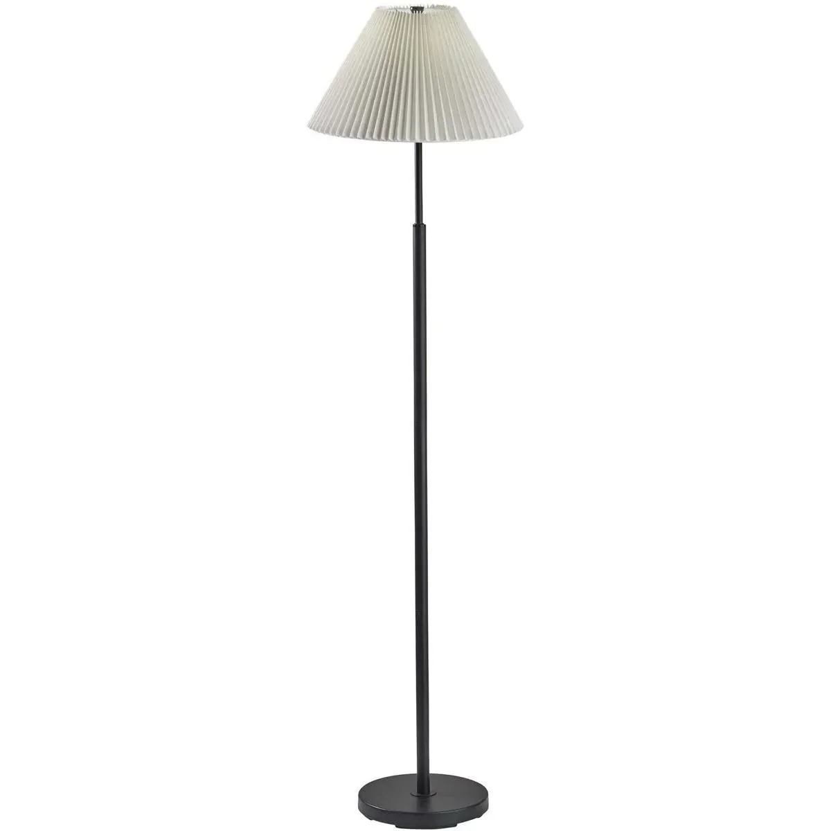 Jeremy Floor Lamp with 3-Way Rotary Switch - Black, White Fabric product