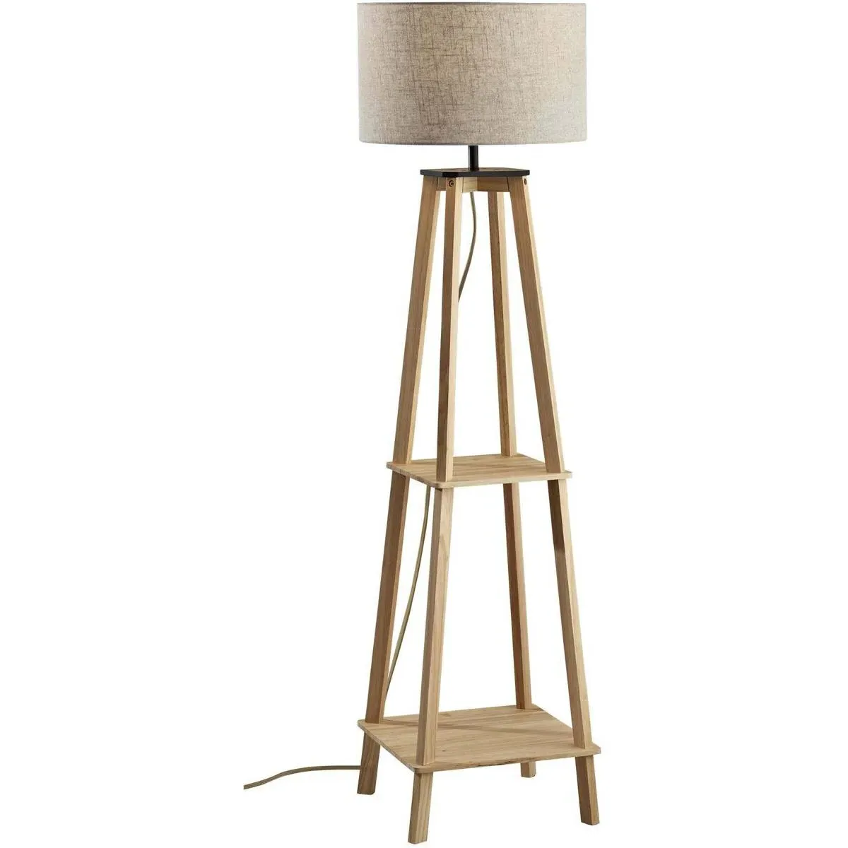 Kirby Shelf Floor Lamp - Natural Wood product