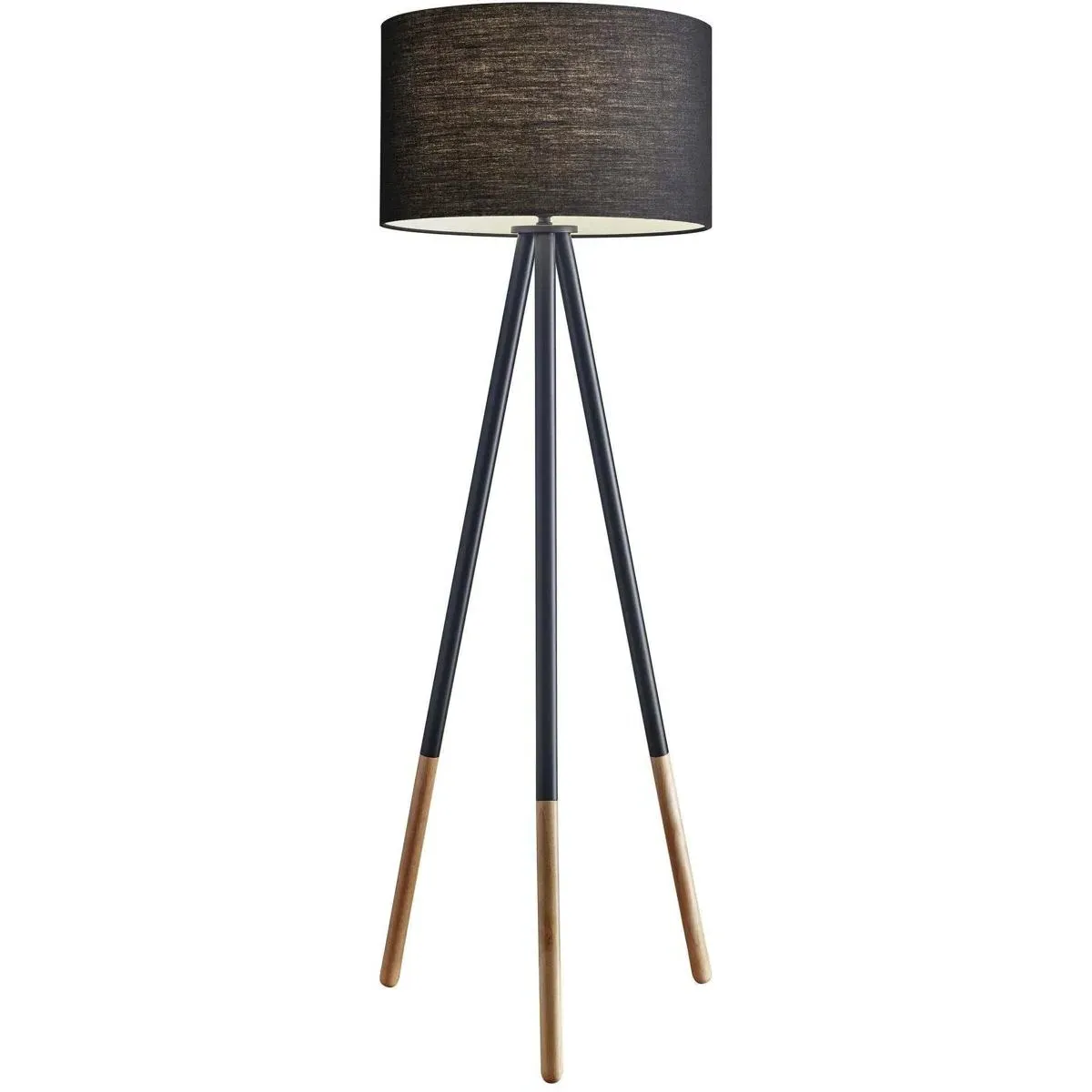 Louise Floor Lamp - Black, Natural Wood product