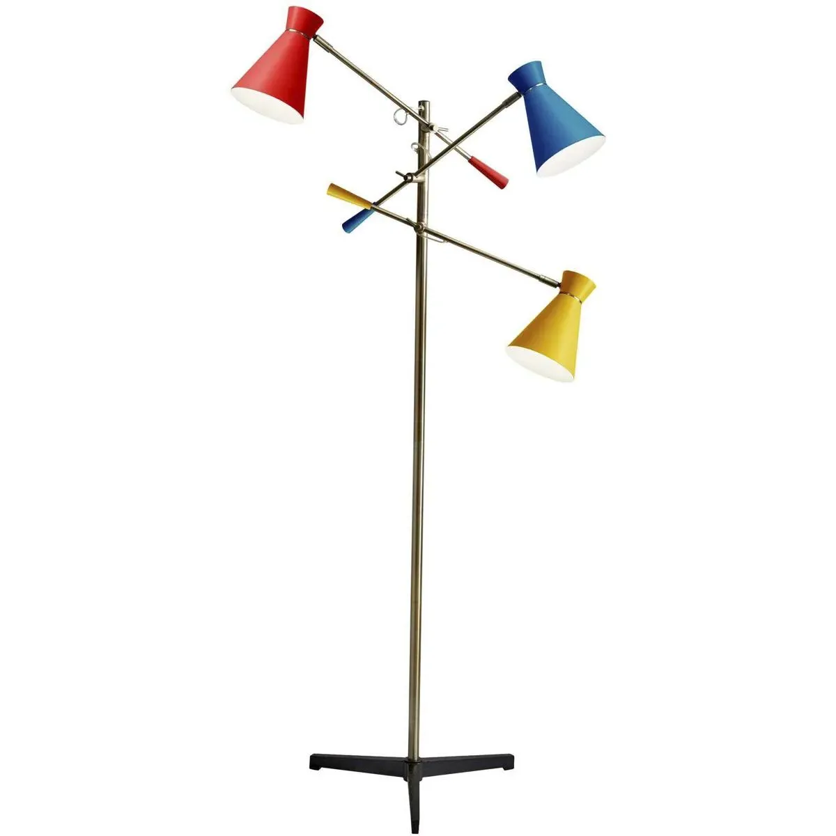 Lyle 3-Arm Floor Lamp - Antique Brass, Painted Metal product