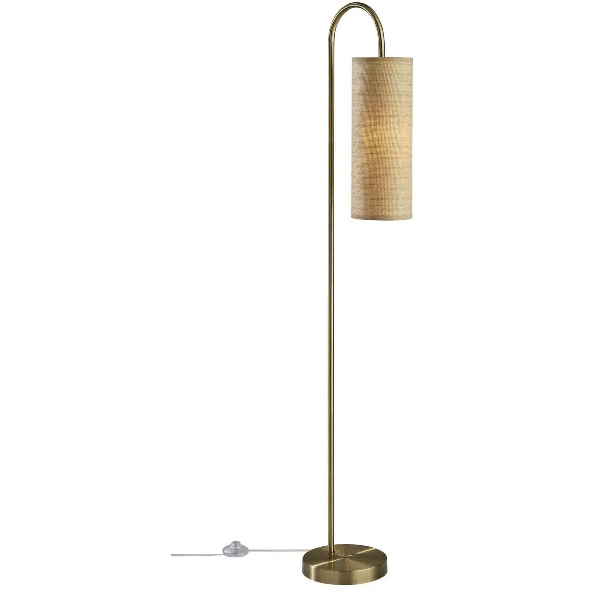 Mendoza Floor Lamp - Antique Brass, Natural Woven Paper product
