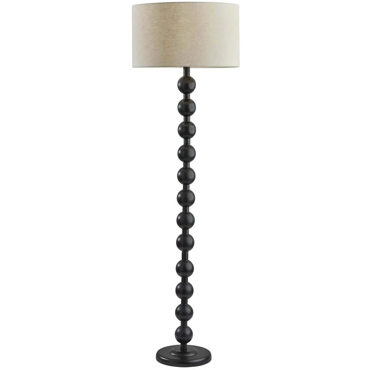 Orchard 62-Inch Floor Lamp - Black, Rubber Wood product