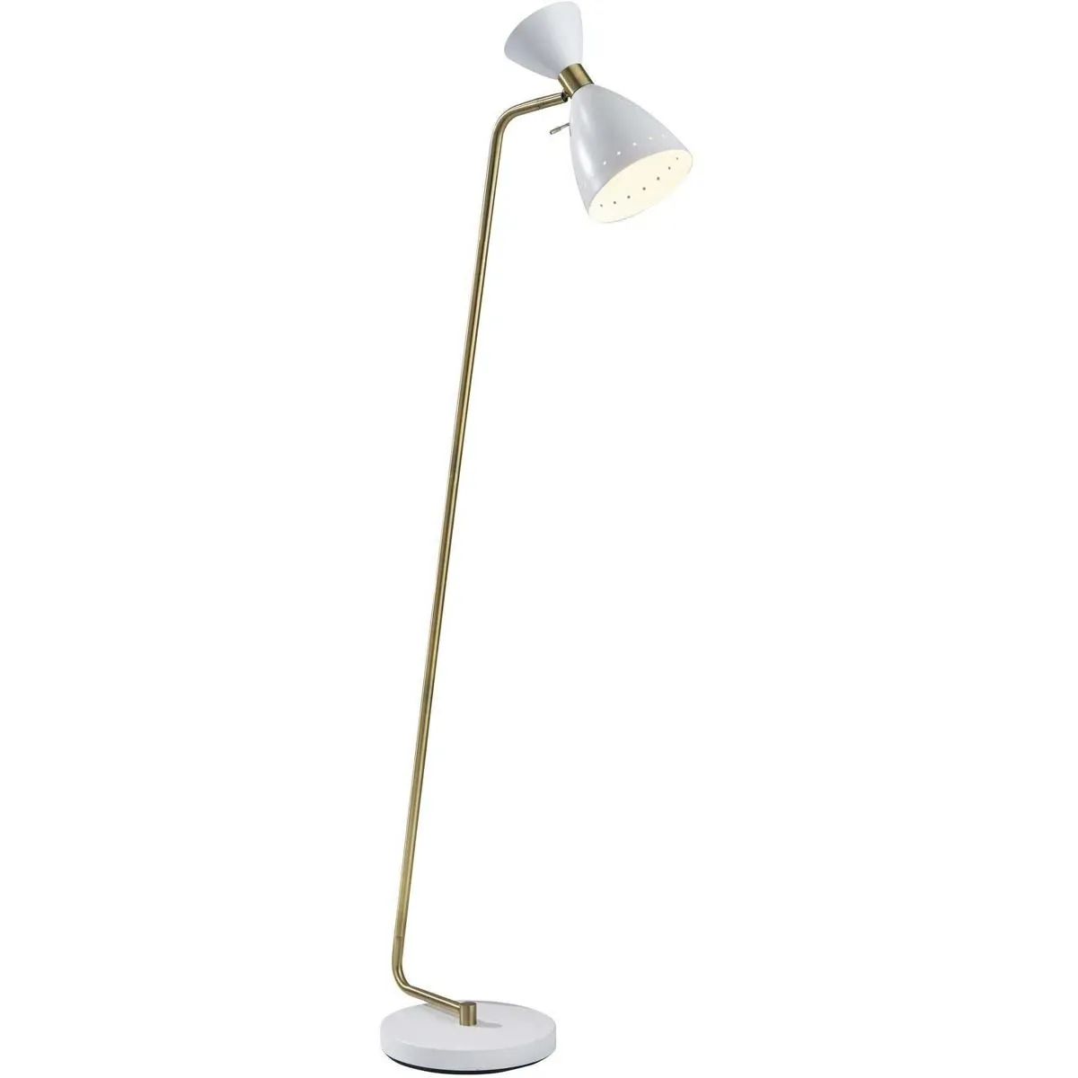 Oscar Floor Lamp with Rotary Switch - White, Antique Brass product