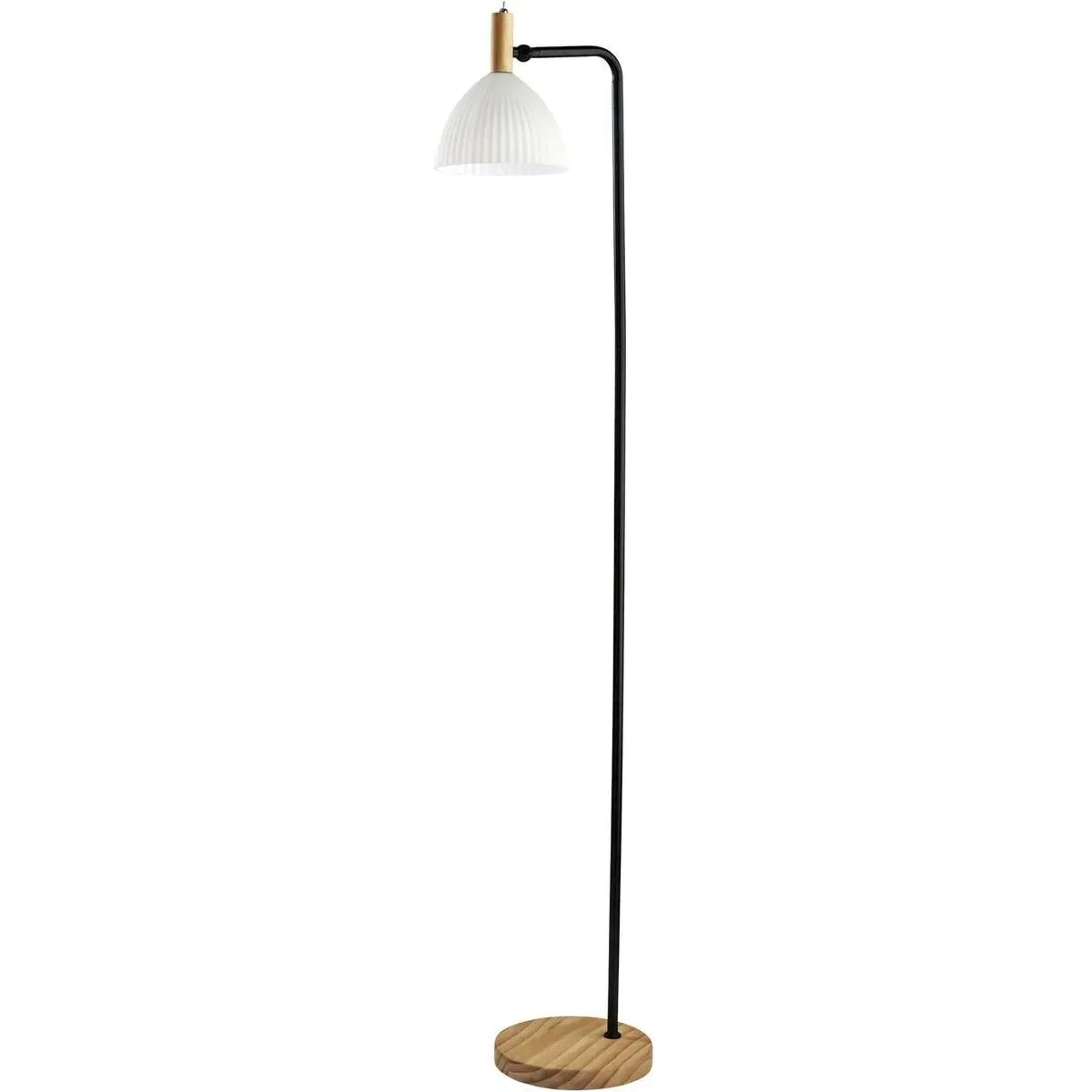 Peyton Floor Lamp - Black, Natural Wood product