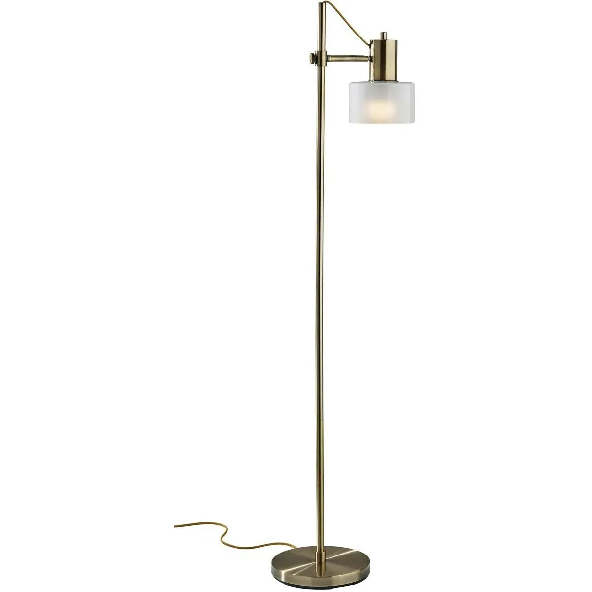 Rhodes Floor Lamp - Antique Brass, White Glass product