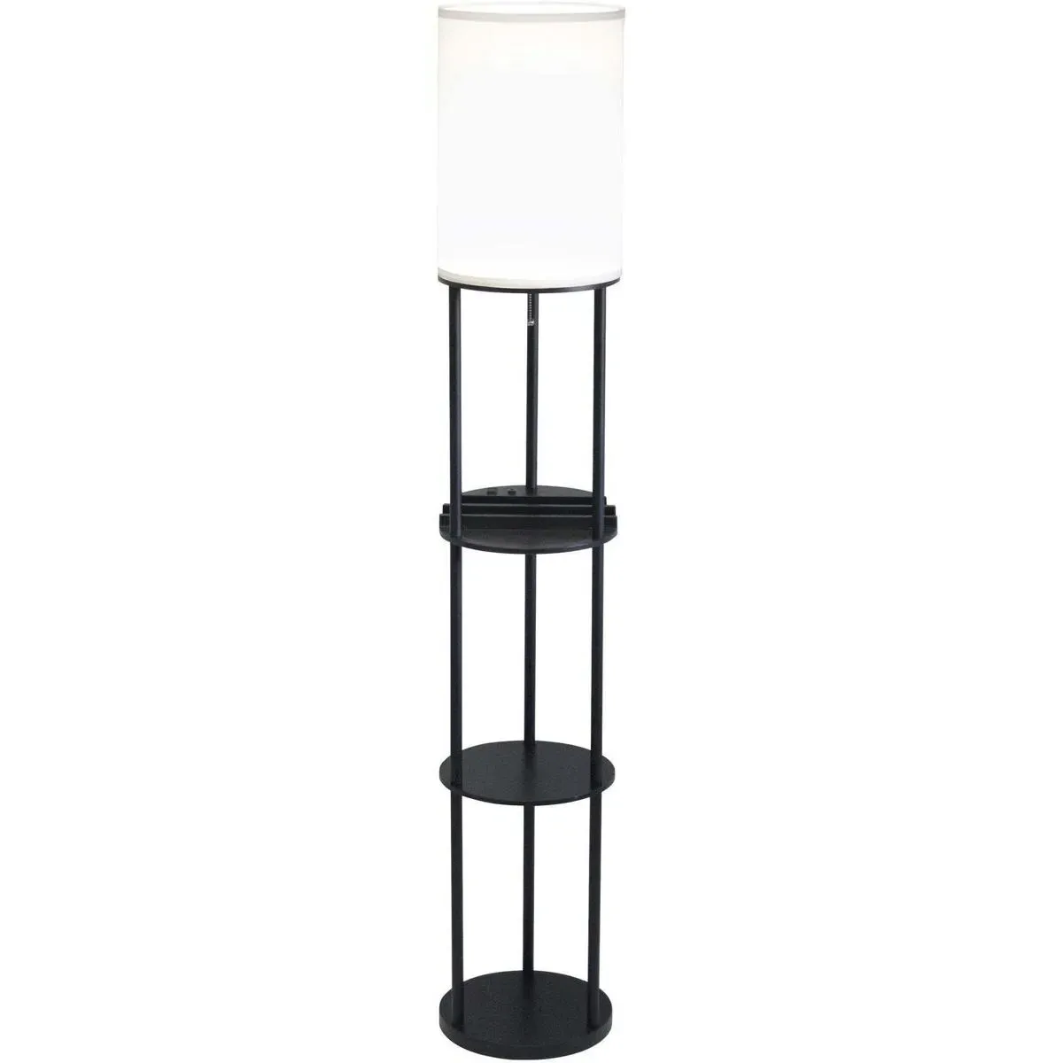 Signature Shelf Floor Lamp with USB Port - Black, Metal product