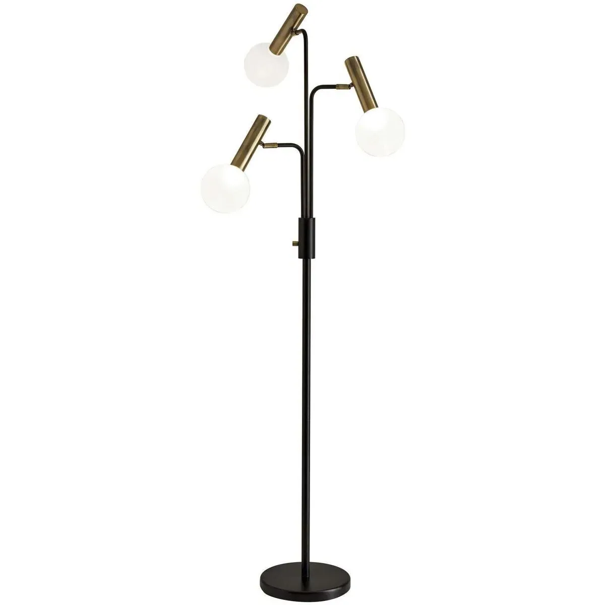 Sinclair 3-Arm Floor Lamp with Dimmer - Black, Antique Brass product