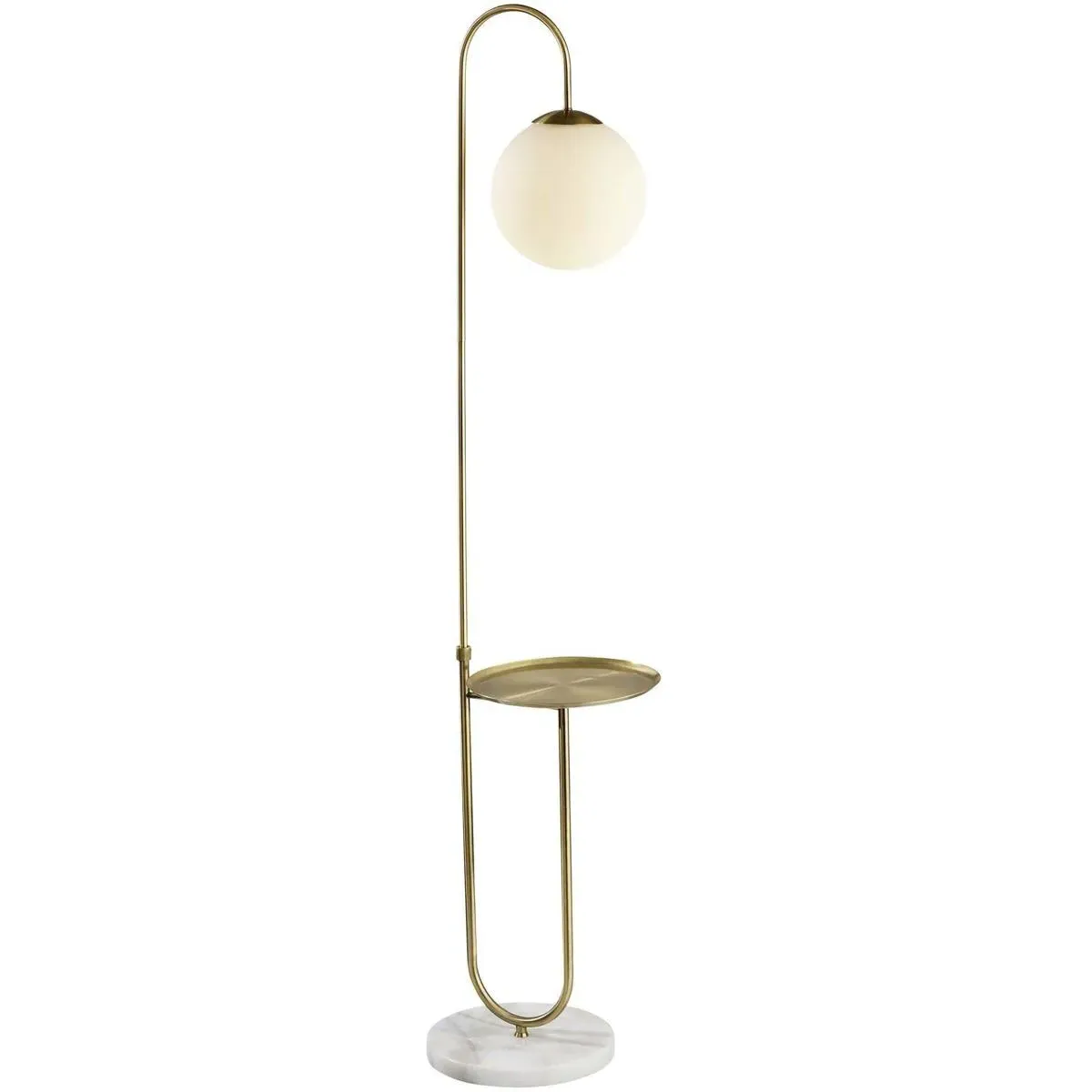 Terra Shelf Floor Lamp - Antique Brass, White Matte Glass product