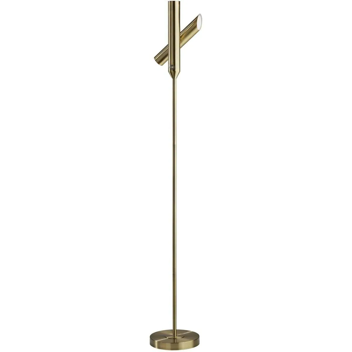 Vega 68-Inch Torchiere Floor Lamp - Antique Brass, Metal product