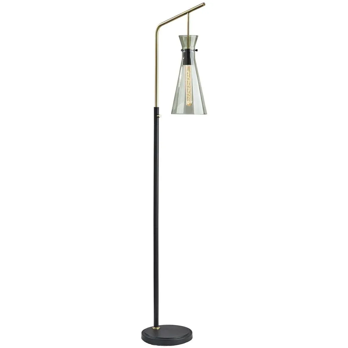Walker Floor Lamp - Black, Antique Brass product