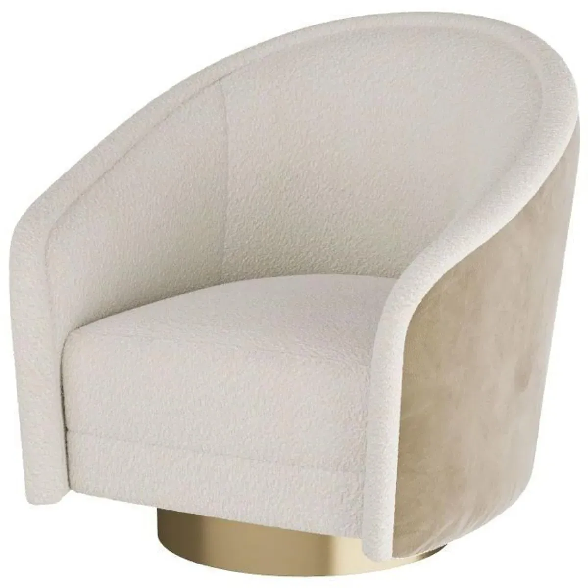 Aljona Swivel Accent Chair - Cream, Sherpa product