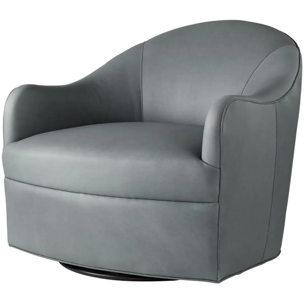 Delfino Swivel Accent Chair - Anchor Grey, Leather product