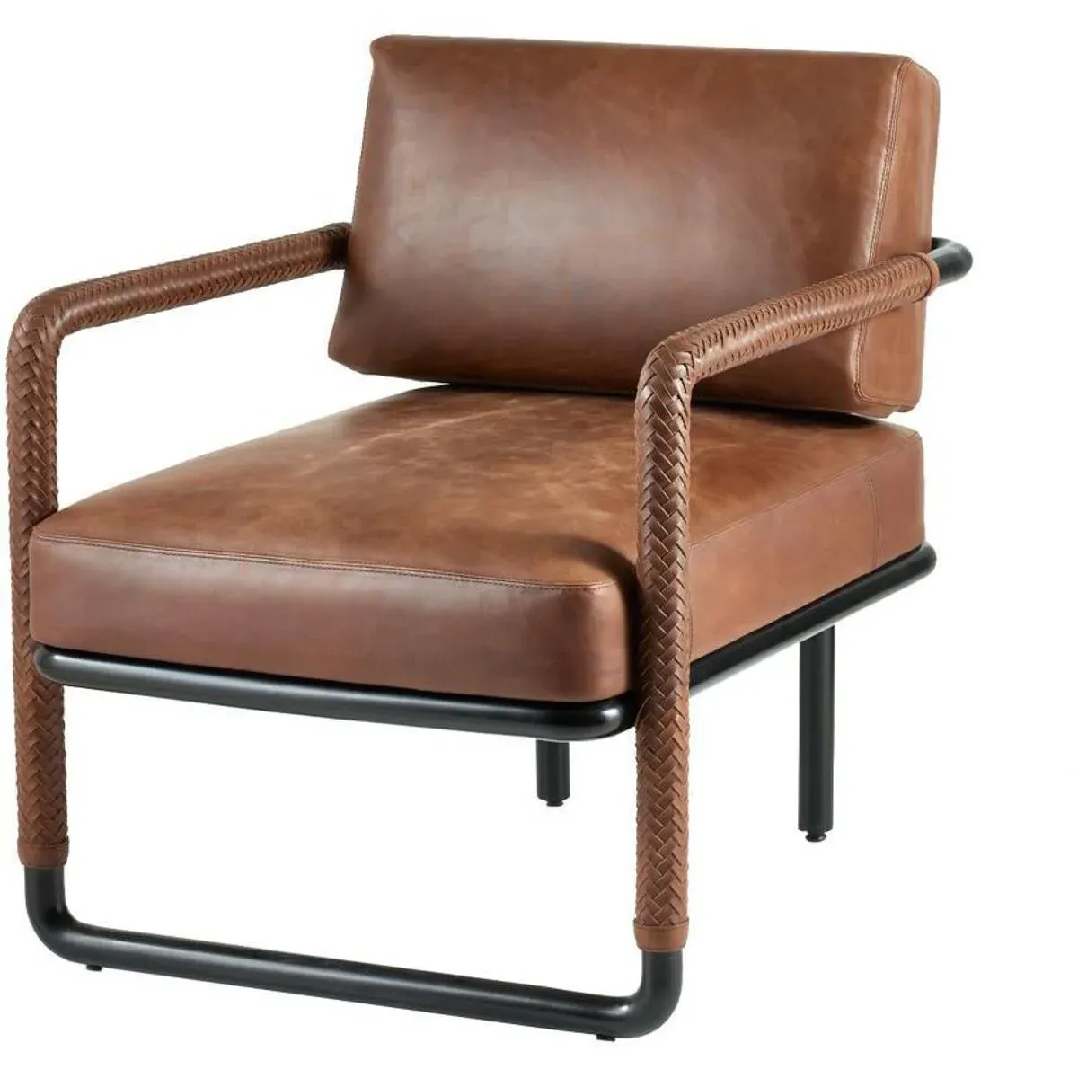 Durham Accent Chair - Cognac, Leather & Stainless Steel product