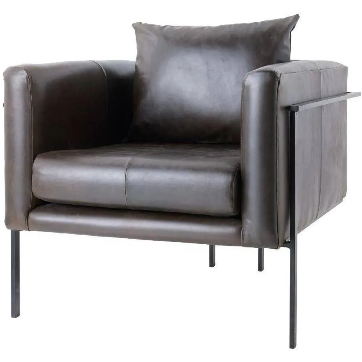 Giroud Lounge Chair - Ore Leather, Blackened Iron product