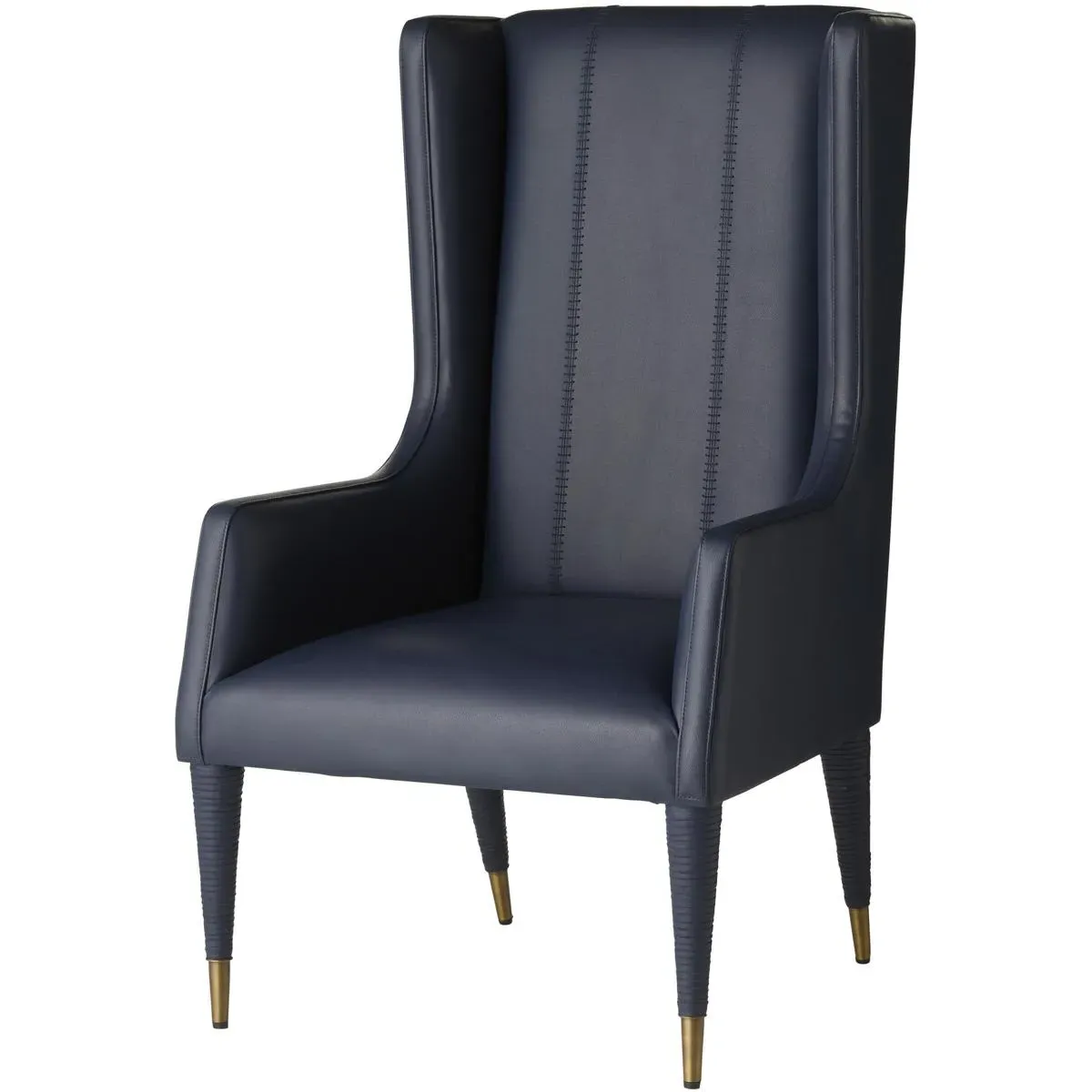 Hawthorne Host Accent Chair - Navy, Leather & Brass product