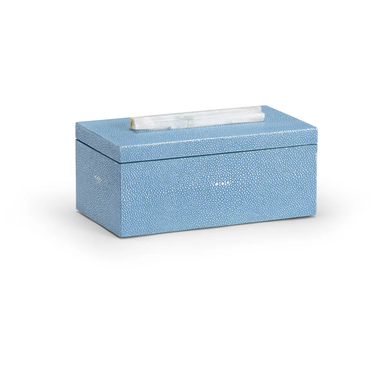 11 Inch Decorative Box - Blue Shagreen, Wood/Crystal product