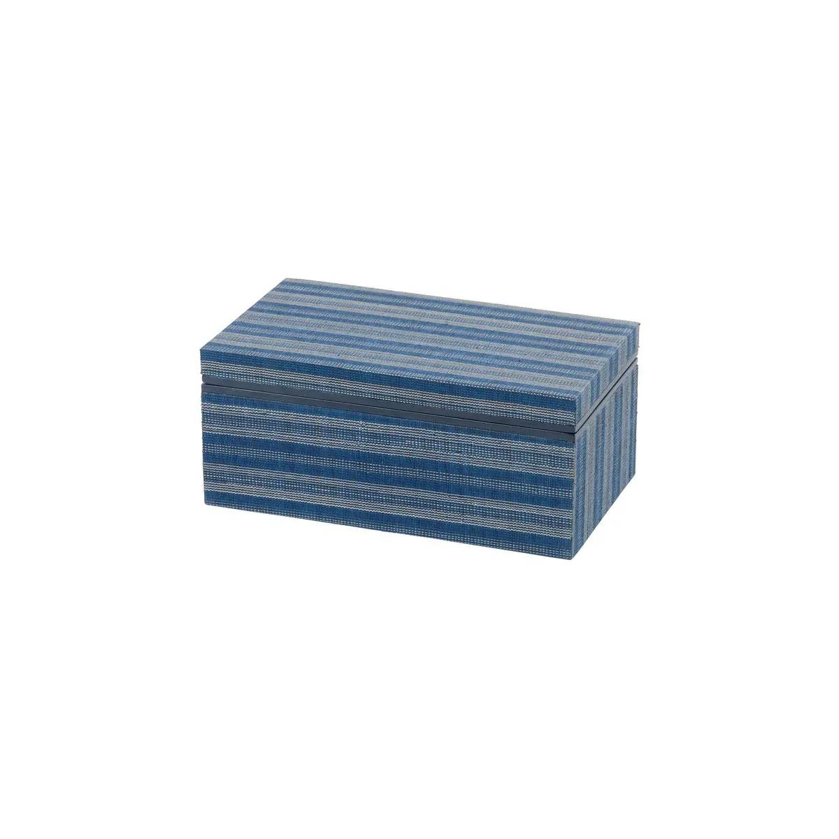 24 Inch Decorative Box - Blue/Cream, Abaca on Wood product
