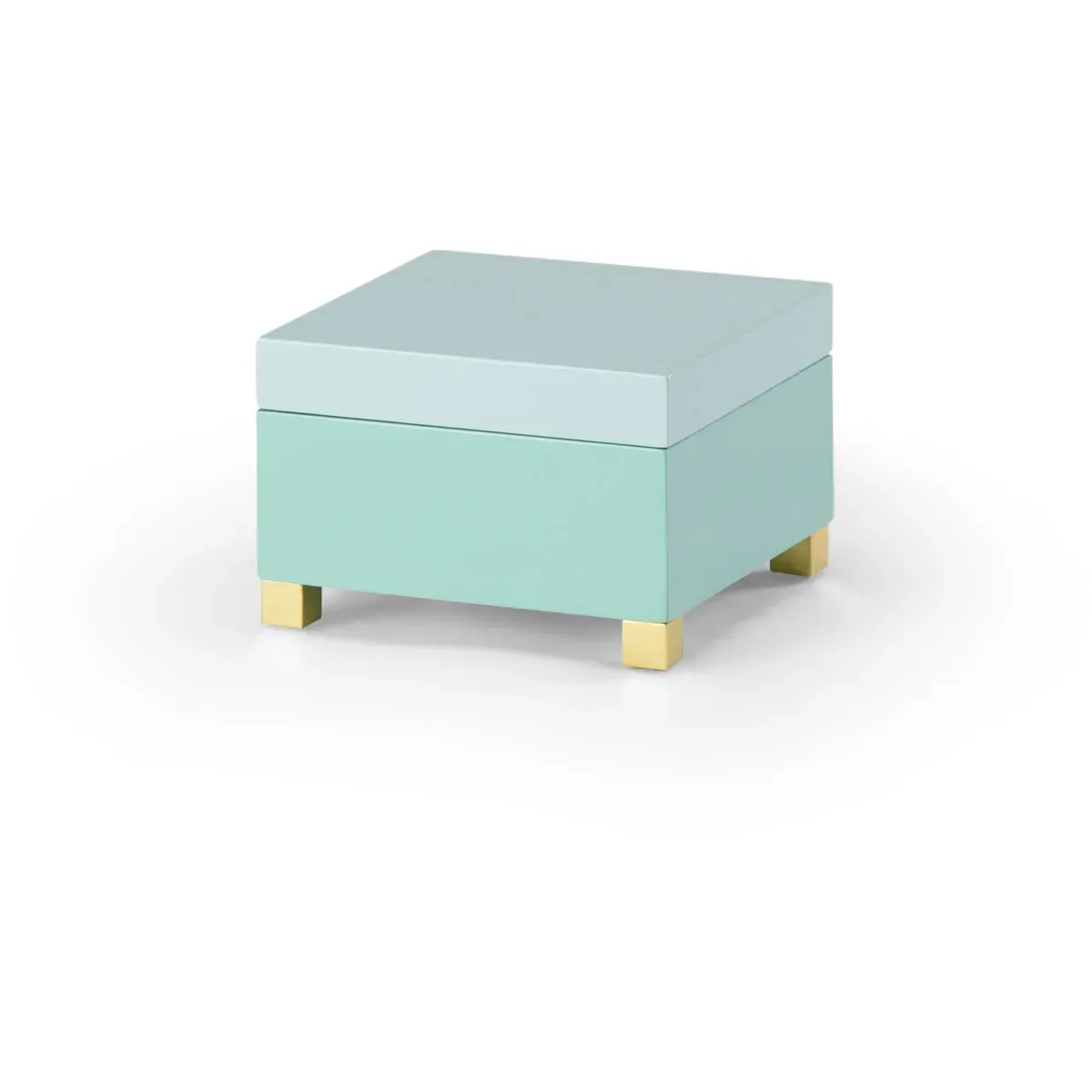 6 Inch Decorative Box - Mint Green, Wood/Iron product