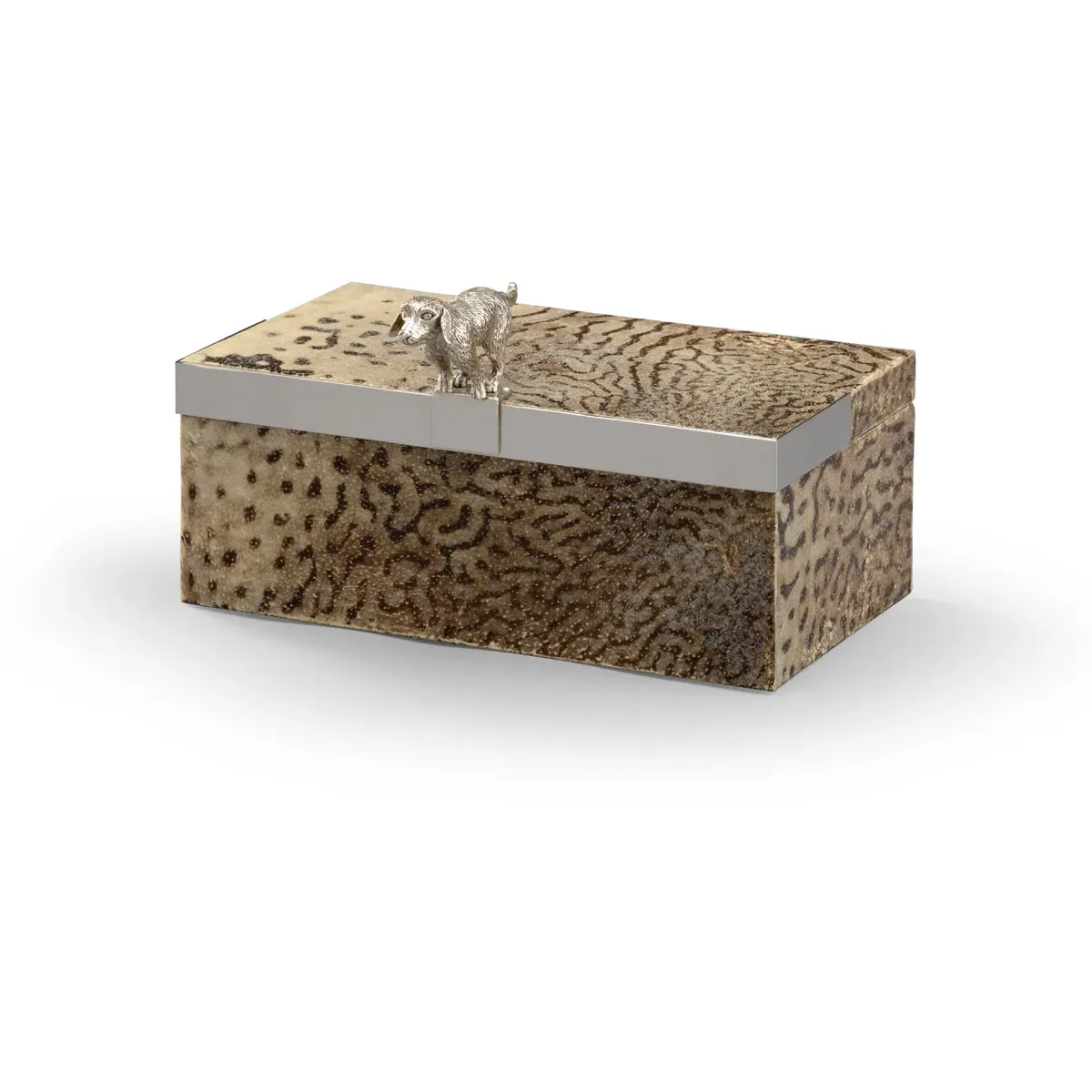 9 Inch Decorative Box - Natural, Silver Plated product