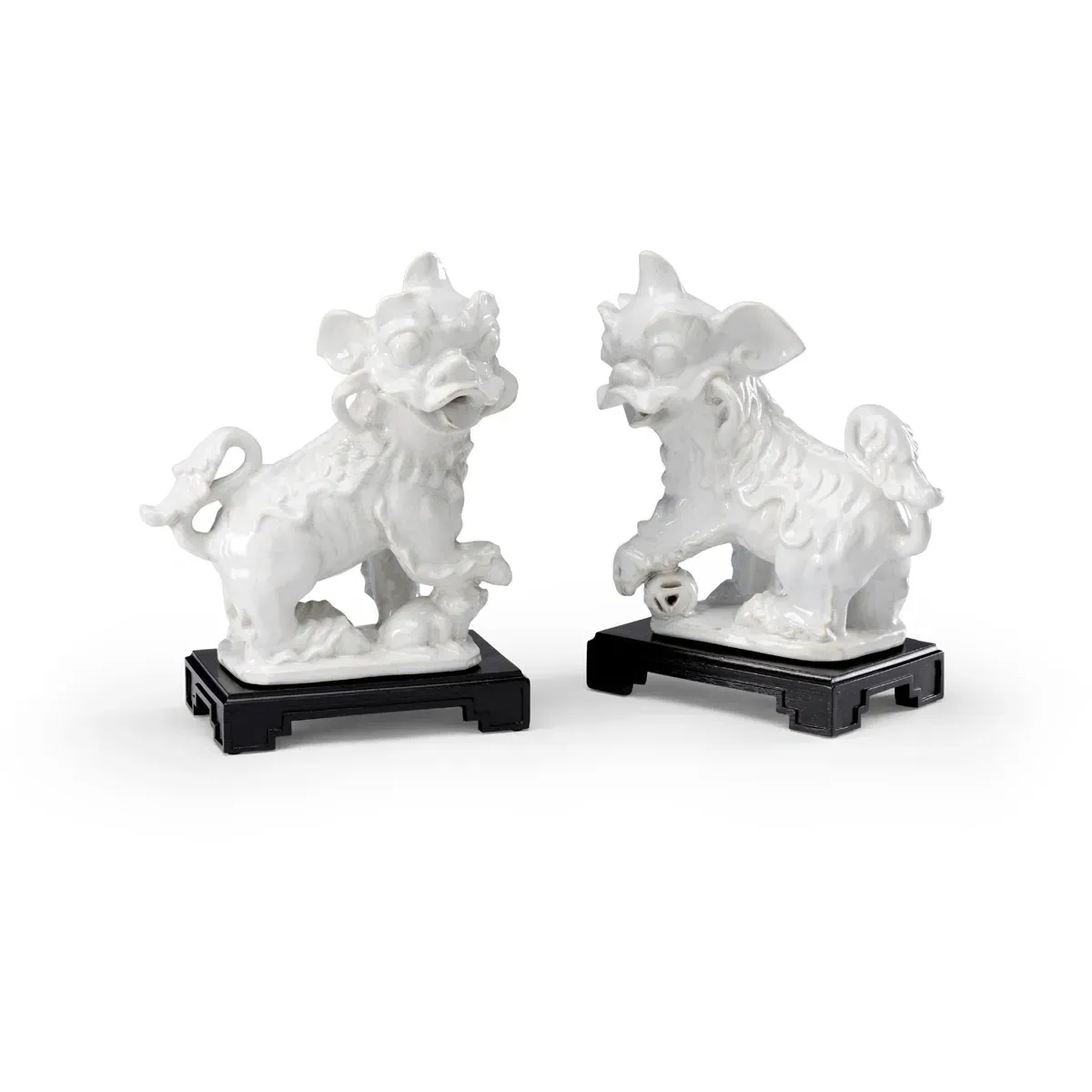 Bradshaw Orrell Figurines Pair - White Crackle Glaze, Ceramic product