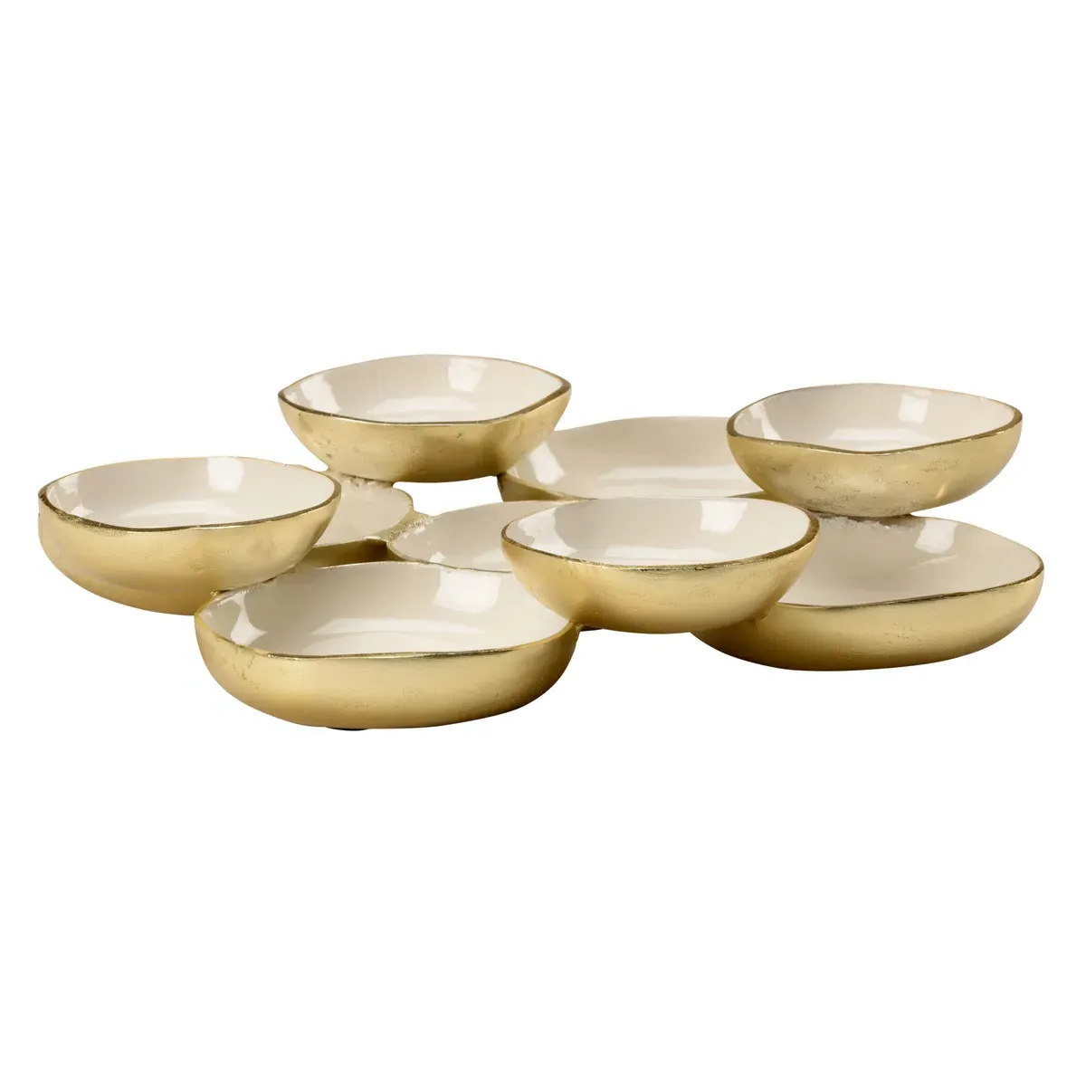 Chelsea House 15 Inch Decorative Bowl - Gold/Cream, Aluminum/Enamel product