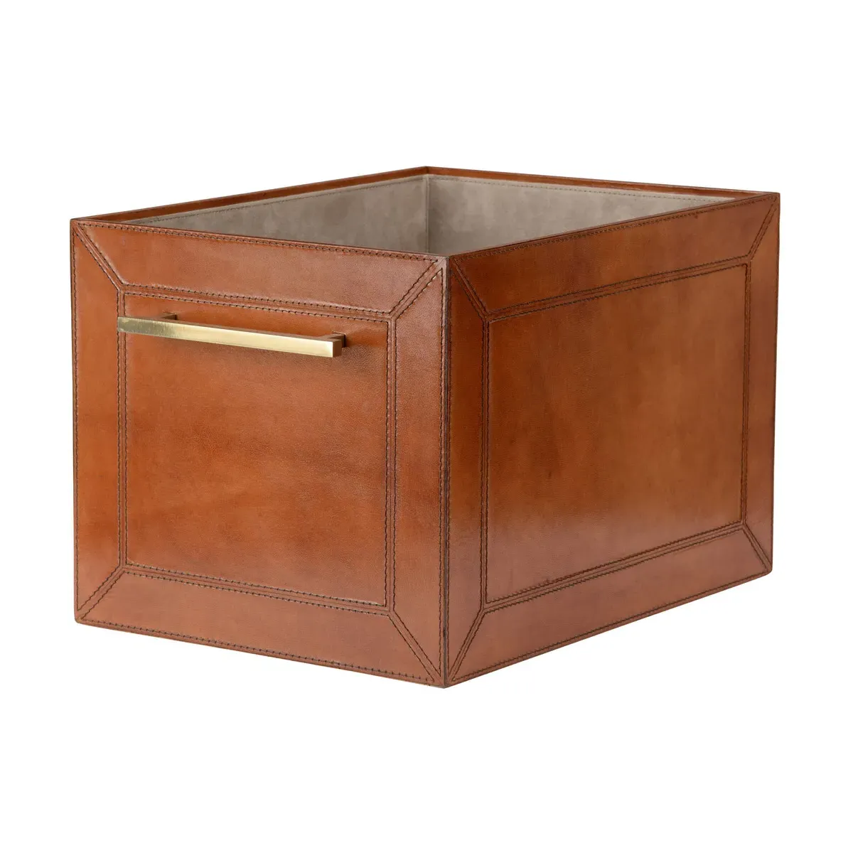 Chelsea House 18 Inch Decorative Box - Cognac, Leather on Wood product