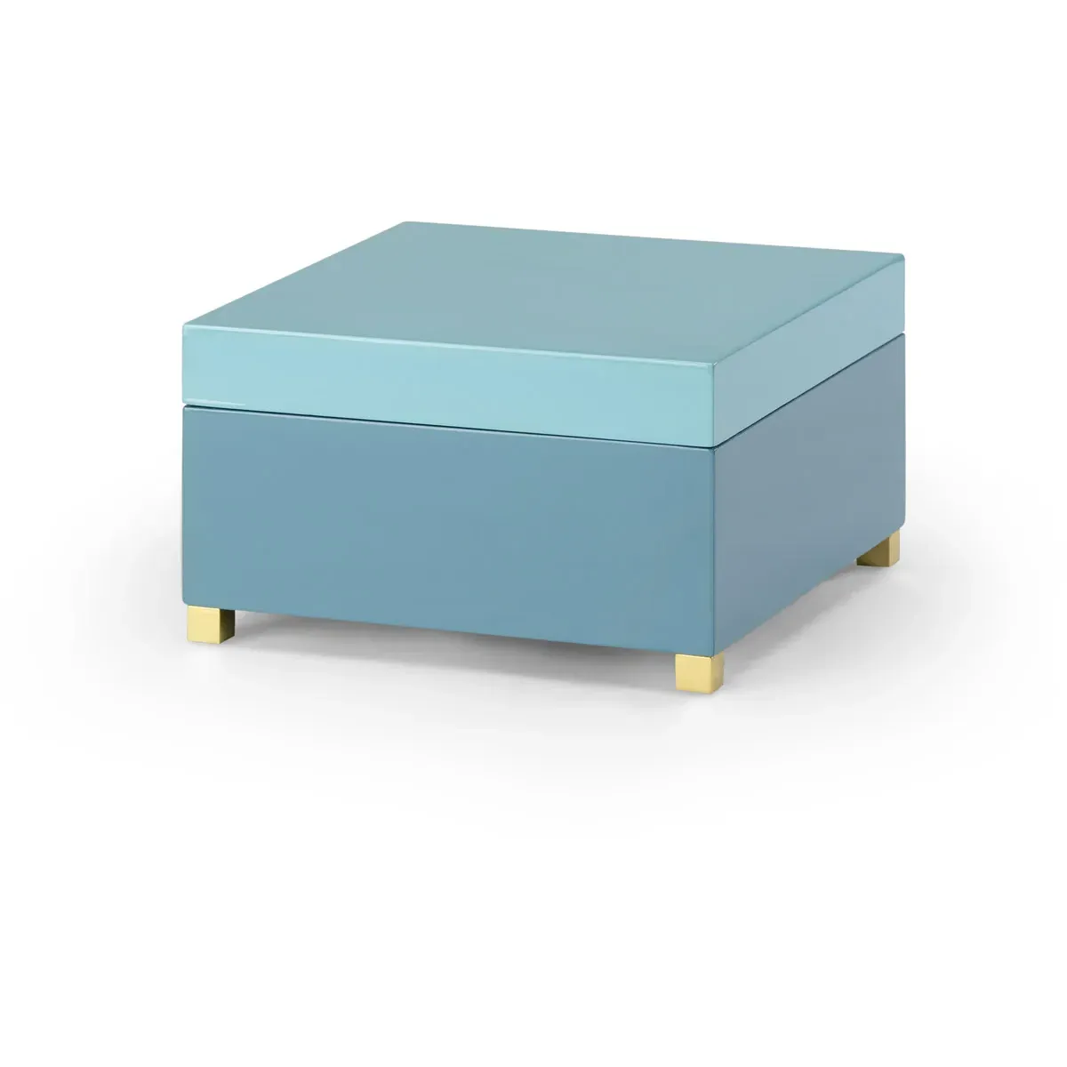 Chelsea House Decorative Box - Aqua/Blue-Gray/Antique Brass, Wood/Iron product