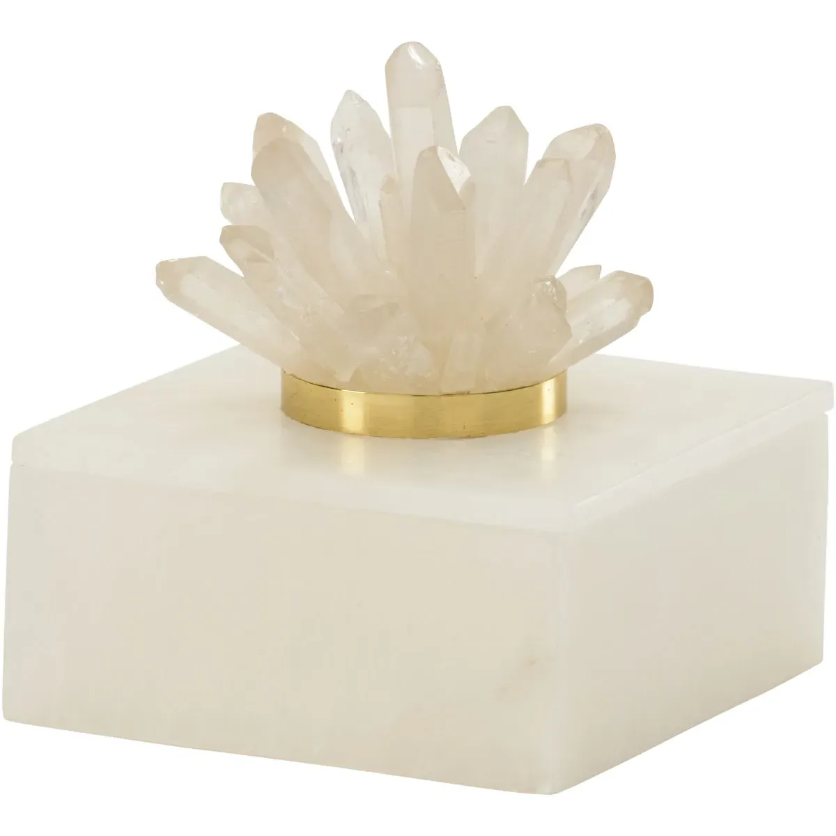 Chelsea House Decorative Box - Natural White, Alabaster/Crystal product
