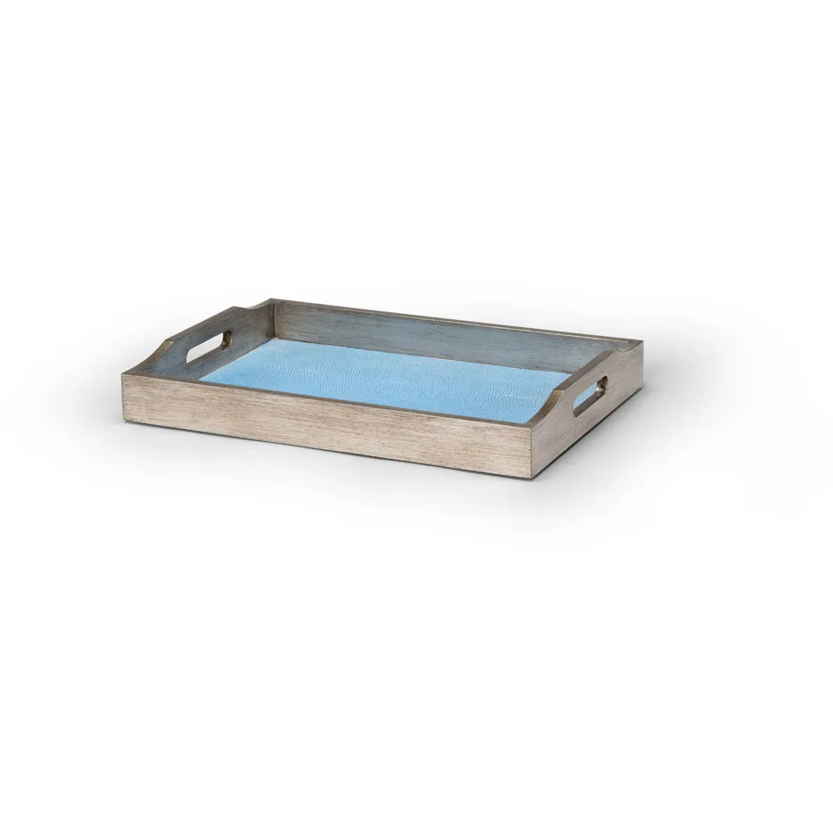 Chelsea House Decorative Tray - Antique Silver Leaf, Wood/Shagreen product