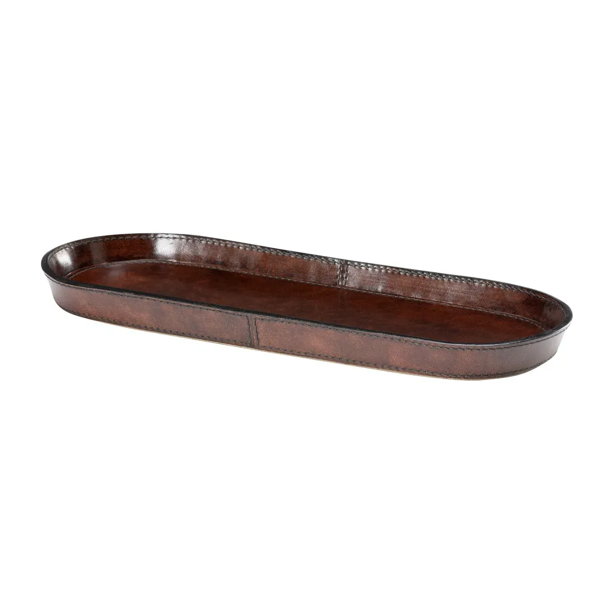 Chelsea House Decorative Tray - Dark Brown, Leather on Wood product